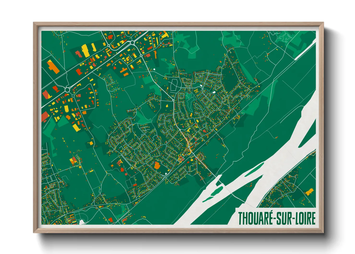 Une affiche de carte sur Thouaré-sur-Loire