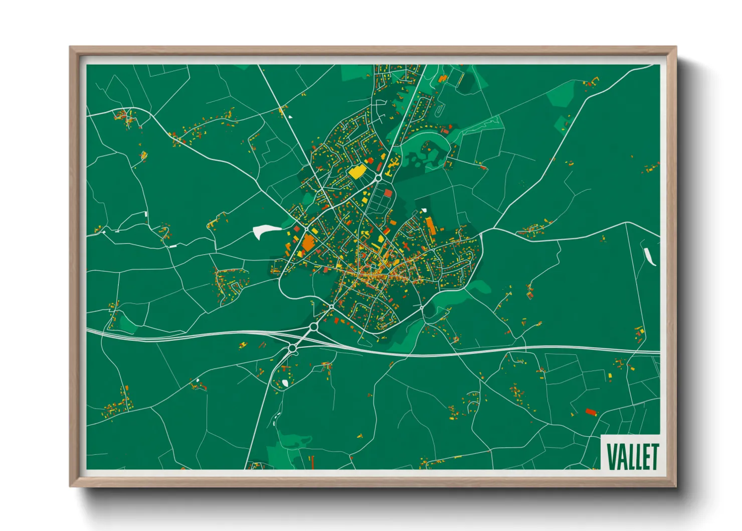 Une affiche de carte sur Vallet