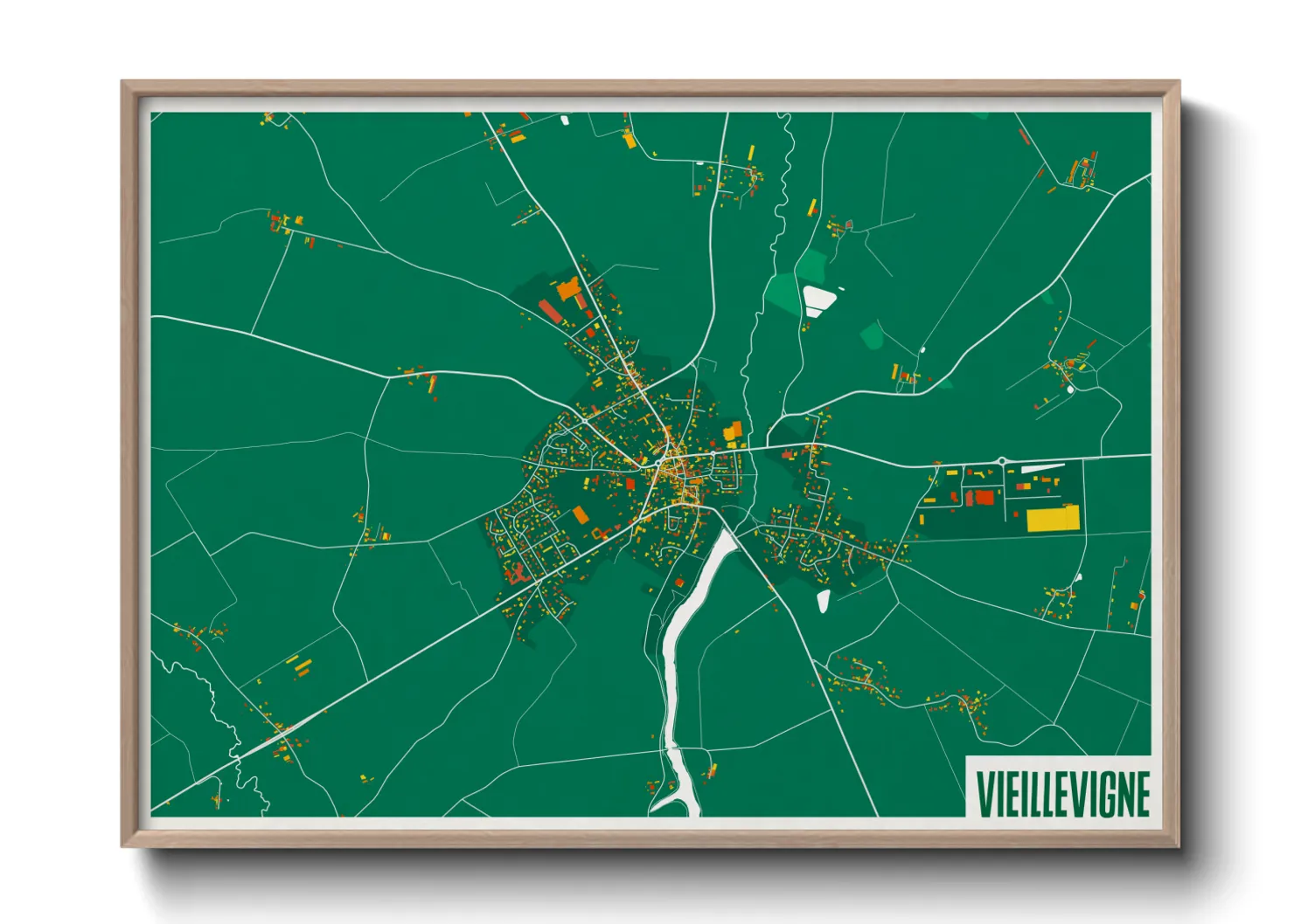 Une affiche de carte sur Vieillevigne