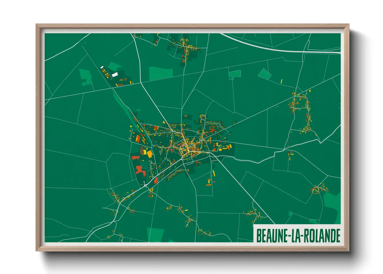 Une affiche de carte sur Beaune-la-Rolande