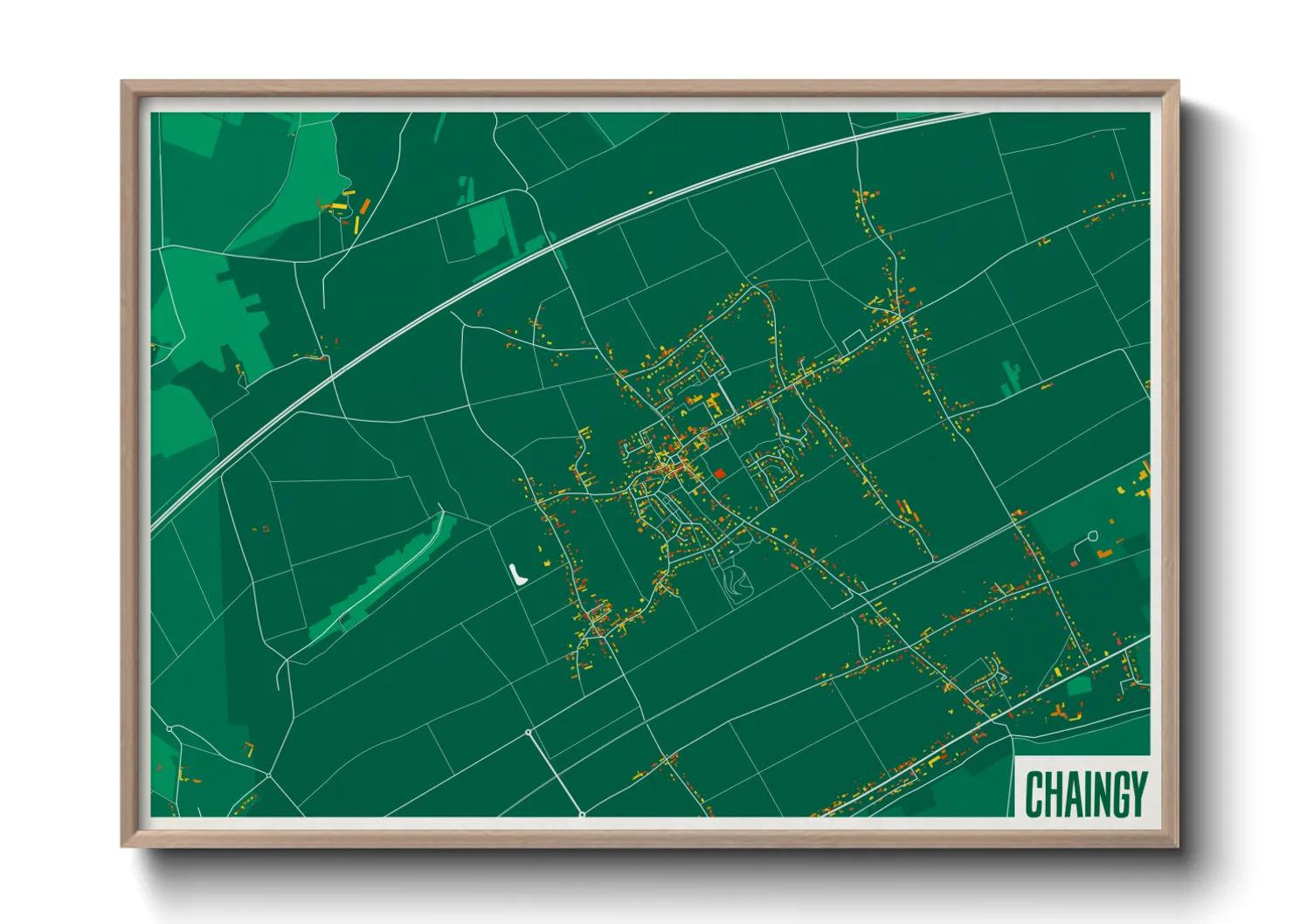 Une affiche de carte sur Chaingy