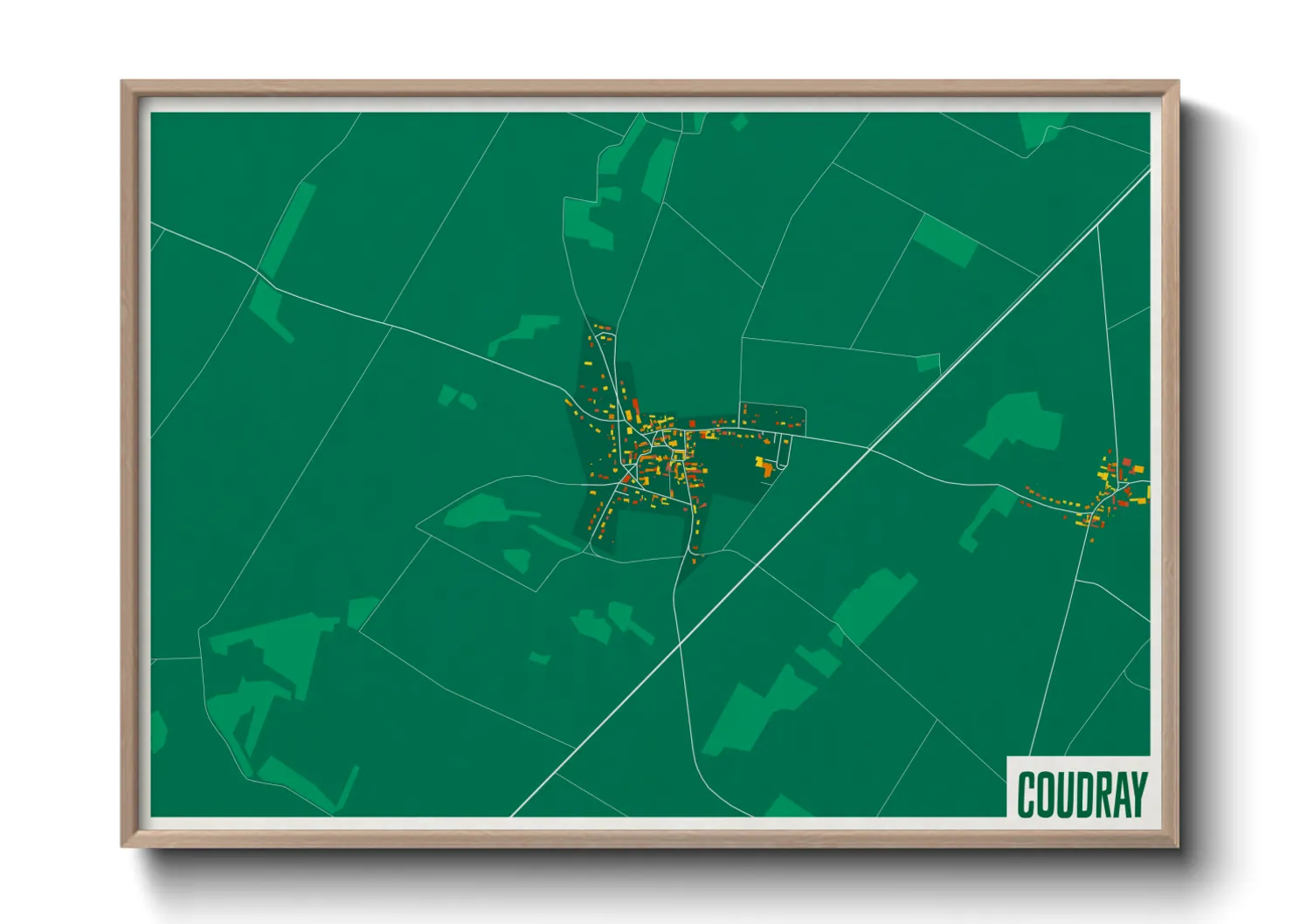 Une affiche de carte sur Coudray