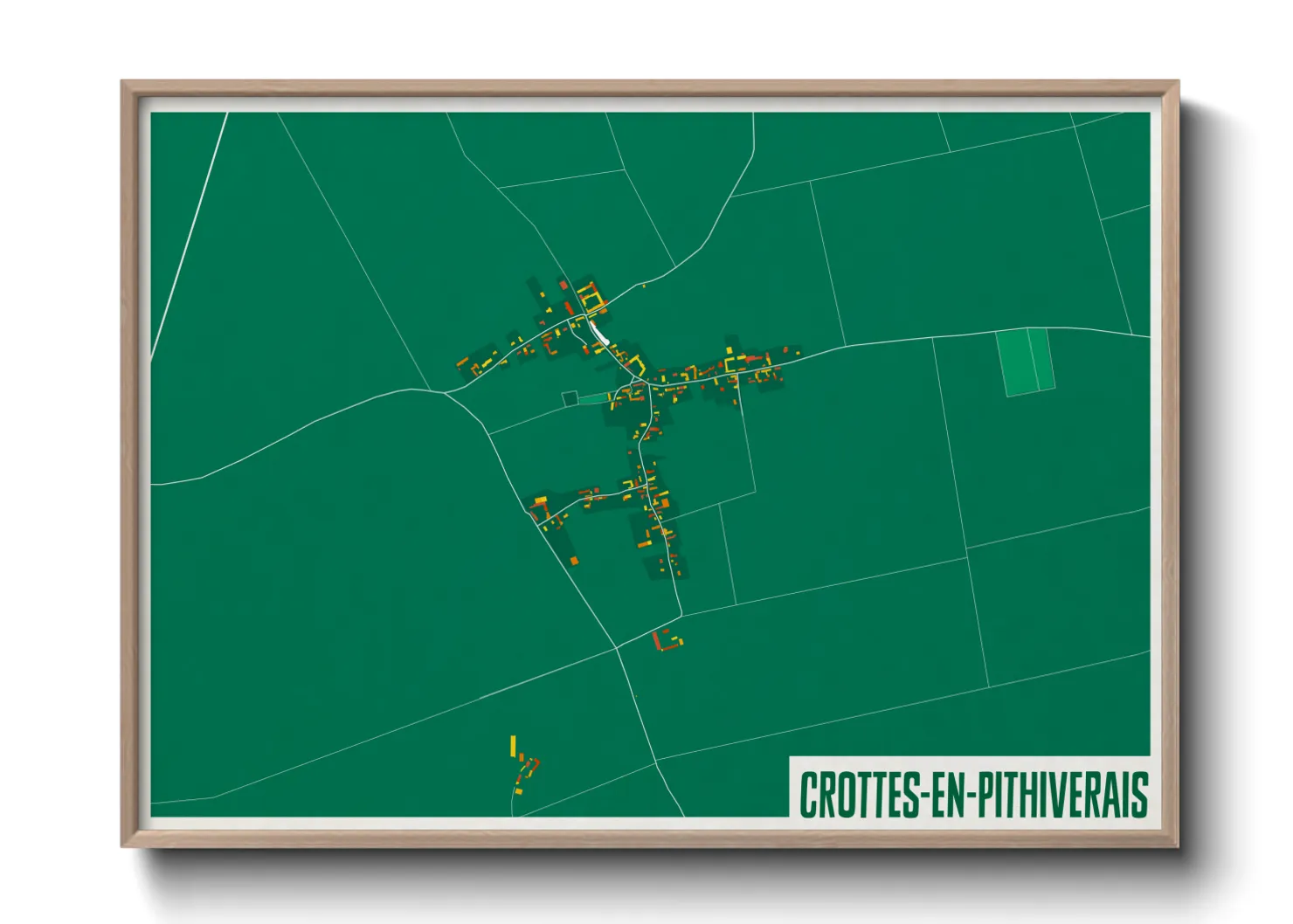 Une affiche de carte sur Crottes-en-Pithiverais