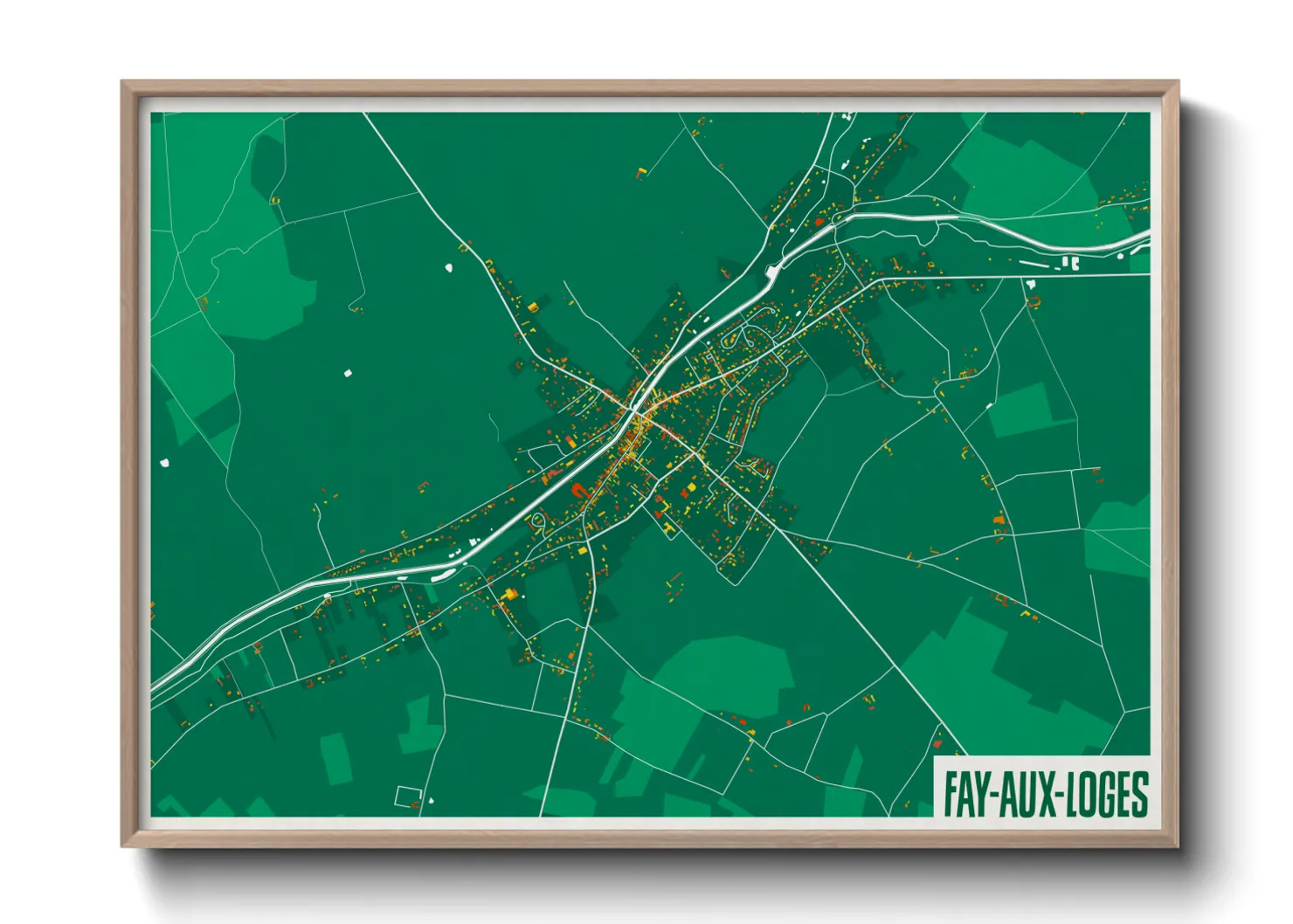 Une affiche de carte sur Fay-aux-Loges