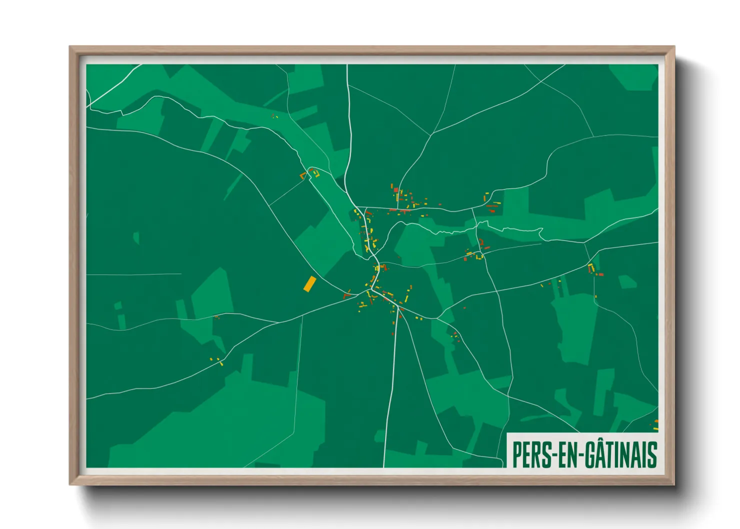 Une affiche de carte sur Pers-en-Gâtinais