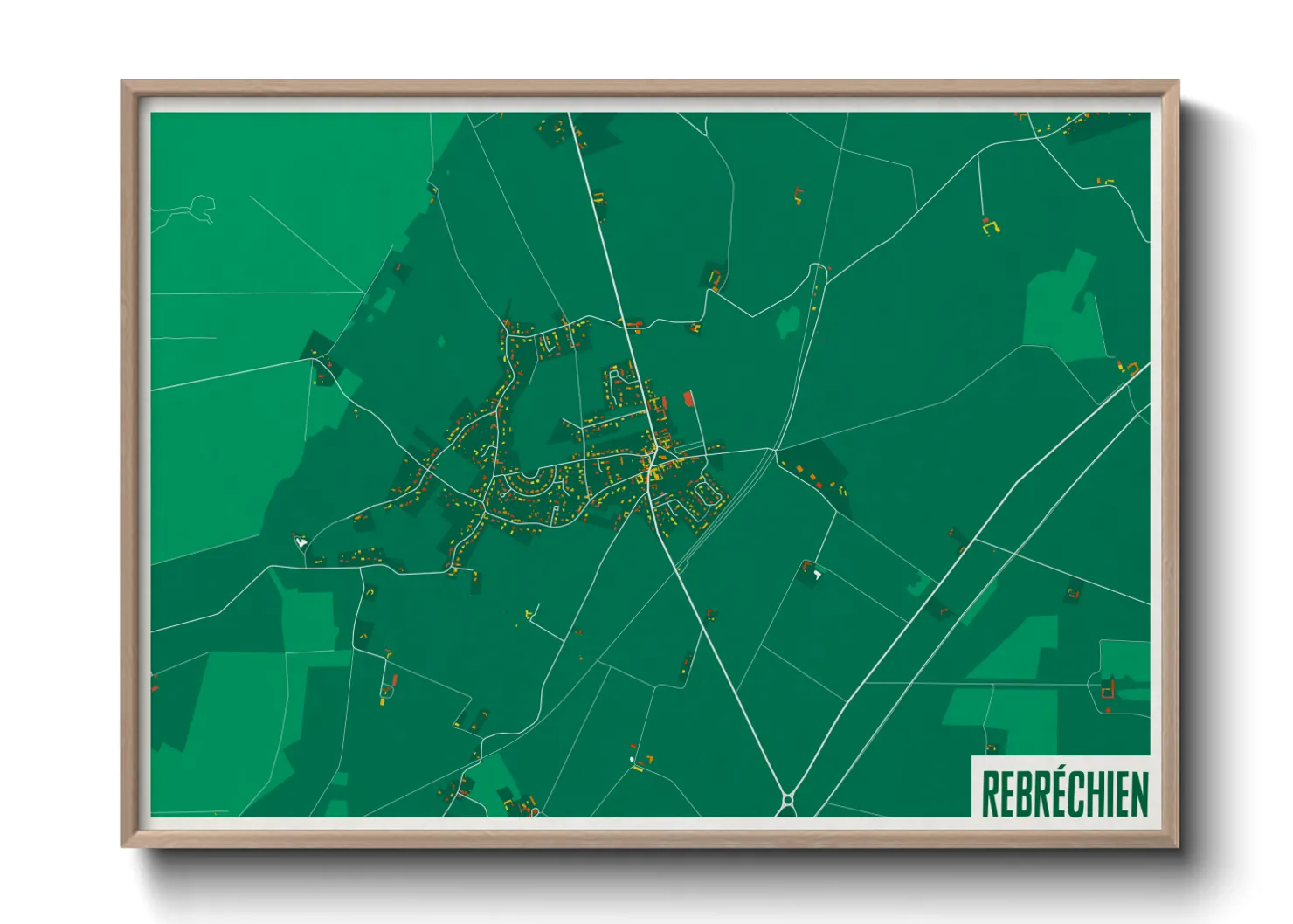 Une affiche de carte sur Rebréchien
