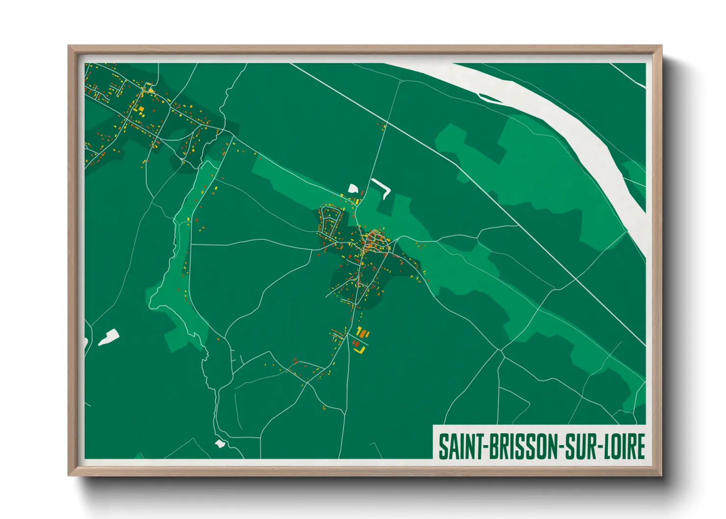 Une affiche de carte sur Saint-Brisson-sur-Loire