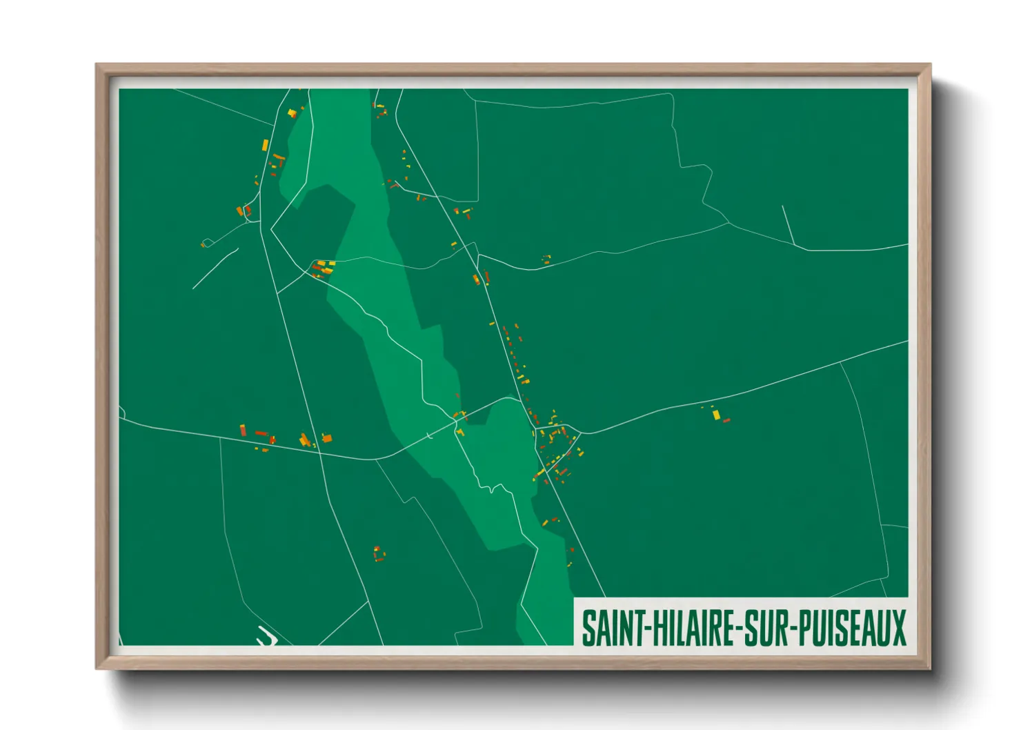 Une affiche de carte sur Saint-Hilaire-sur-Puiseaux