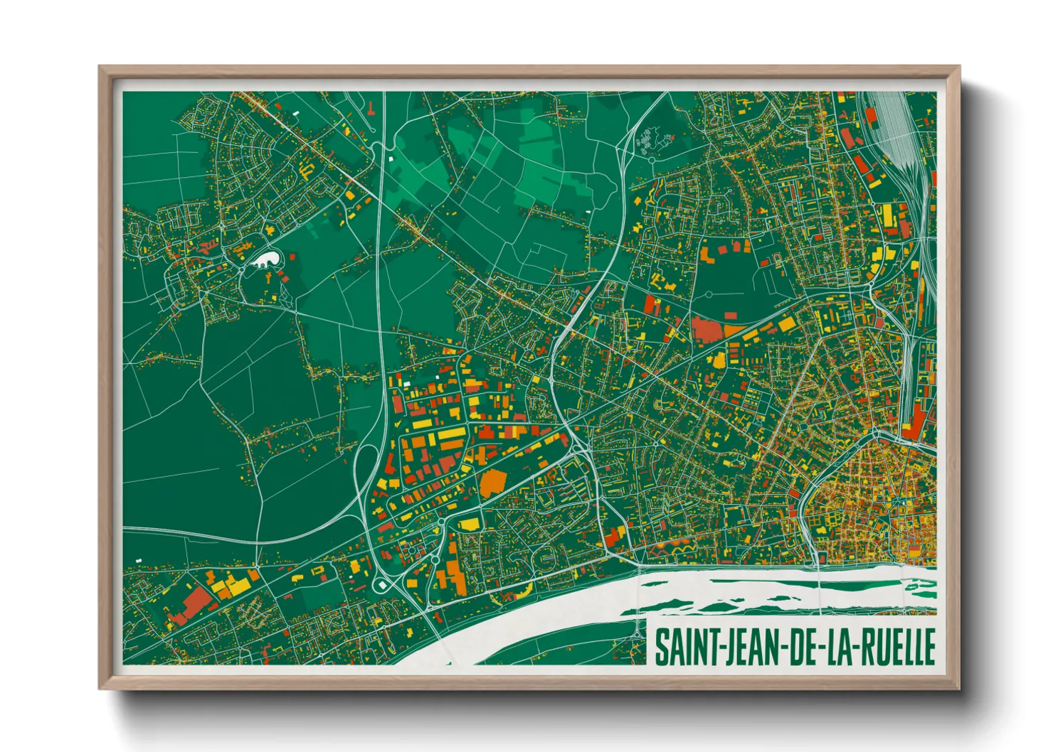 Une affiche de carte sur Saint-Jean-de-la-Ruelle