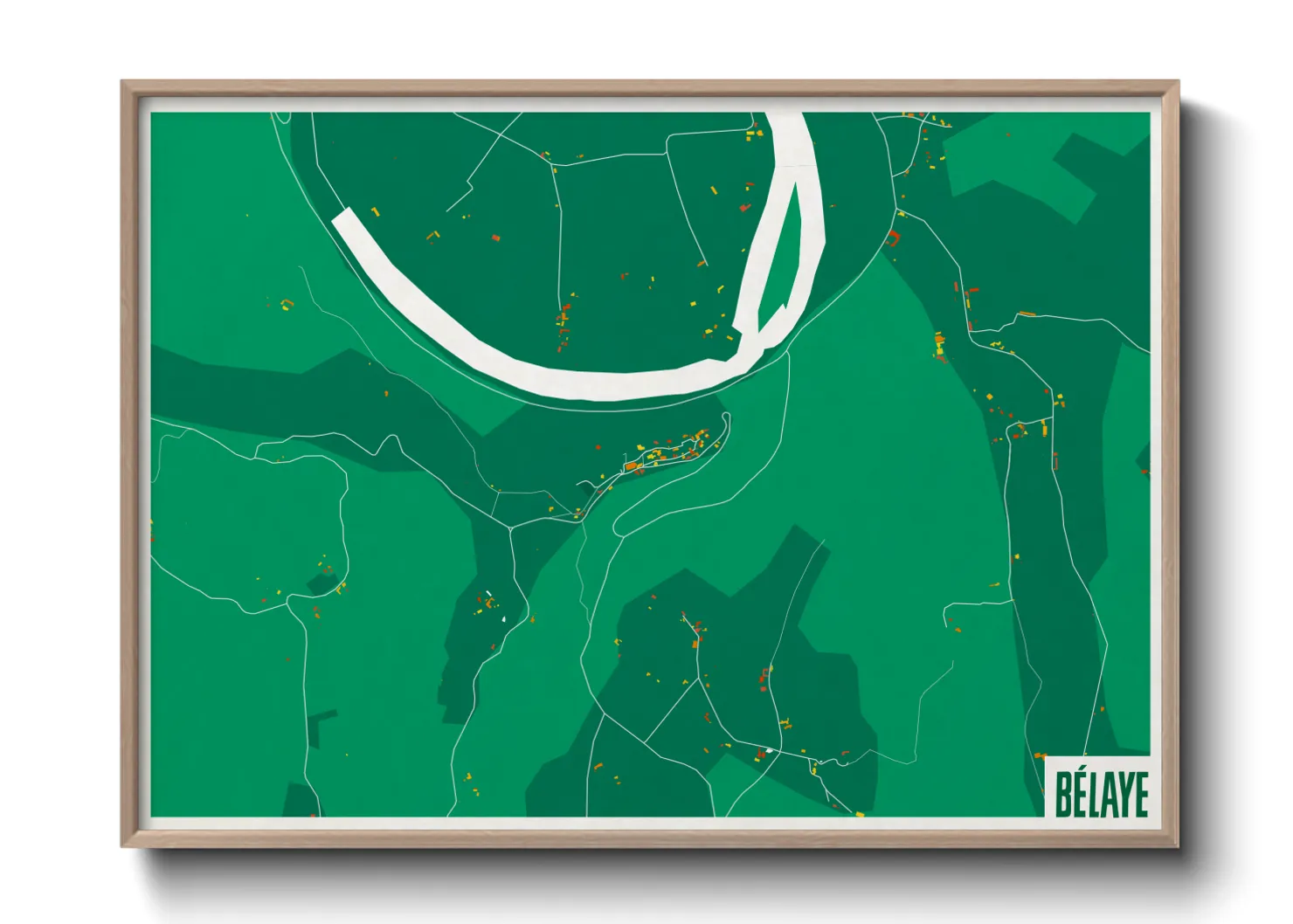 Une affiche de carte sur Bélaye