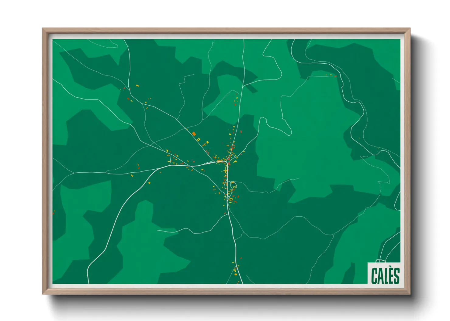 Une affiche de carte sur Calès