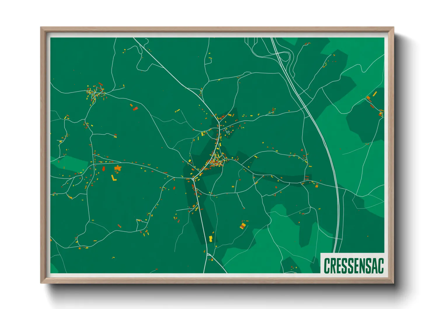 Une affiche de carte sur Cressensac