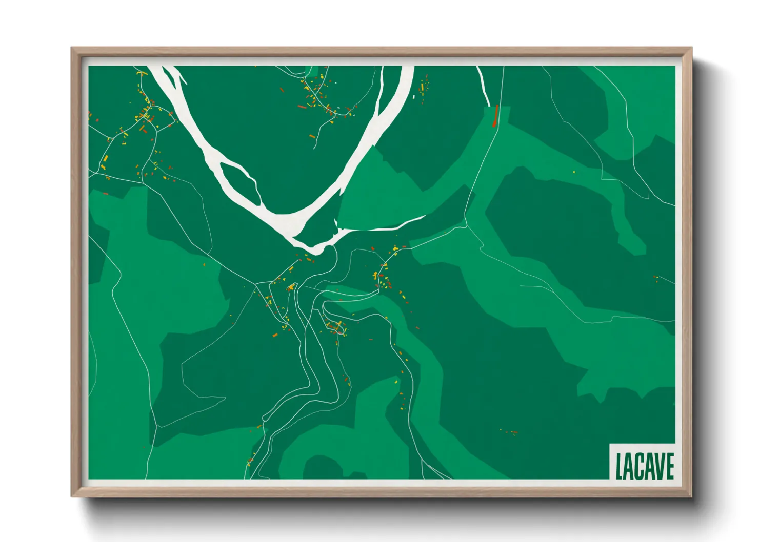 Une affiche de carte sur Lacave