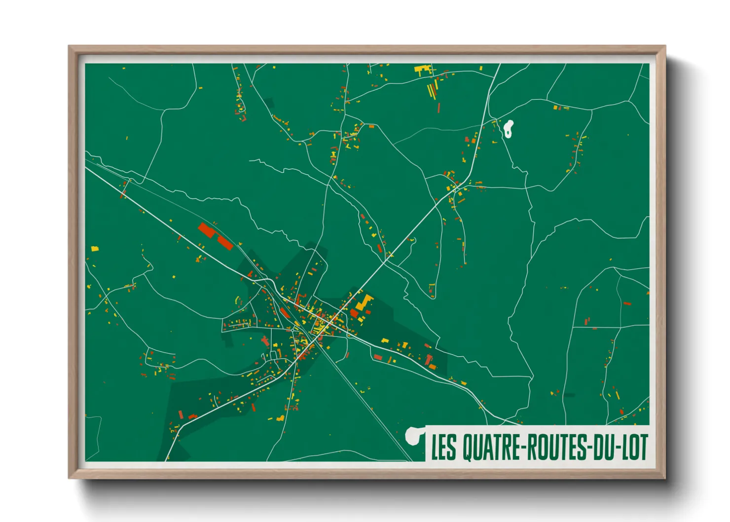 Une affiche de carte sur Les Quatre-Routes-du-Lot