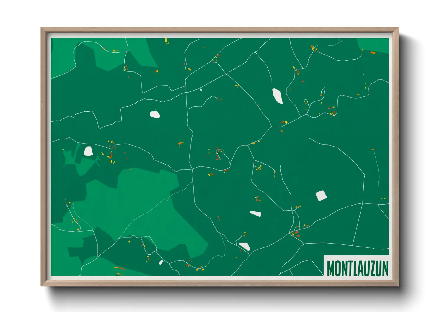 Une affiche de carte sur Montlauzun