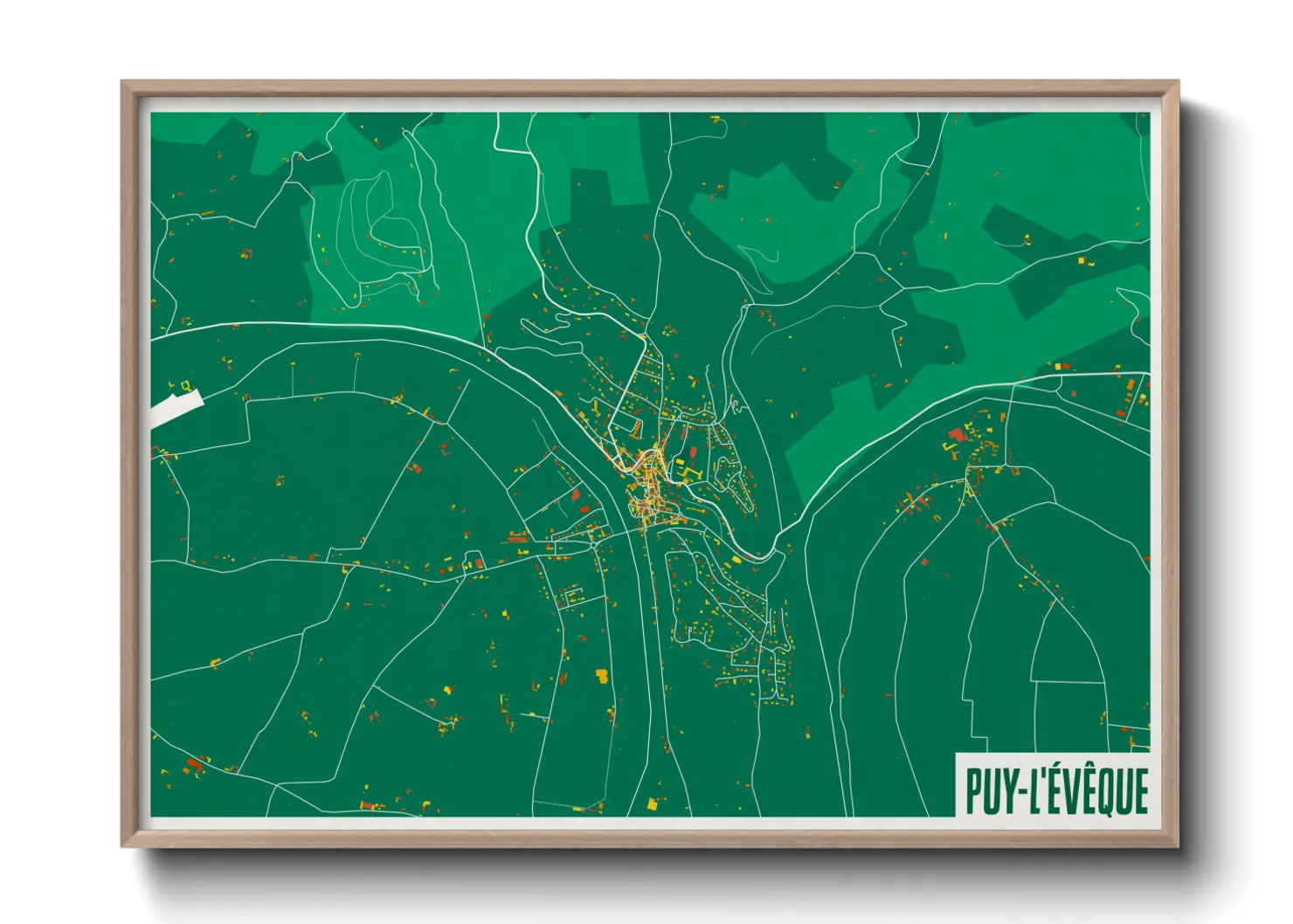 Une affiche de carte sur Puy-l'Évêque