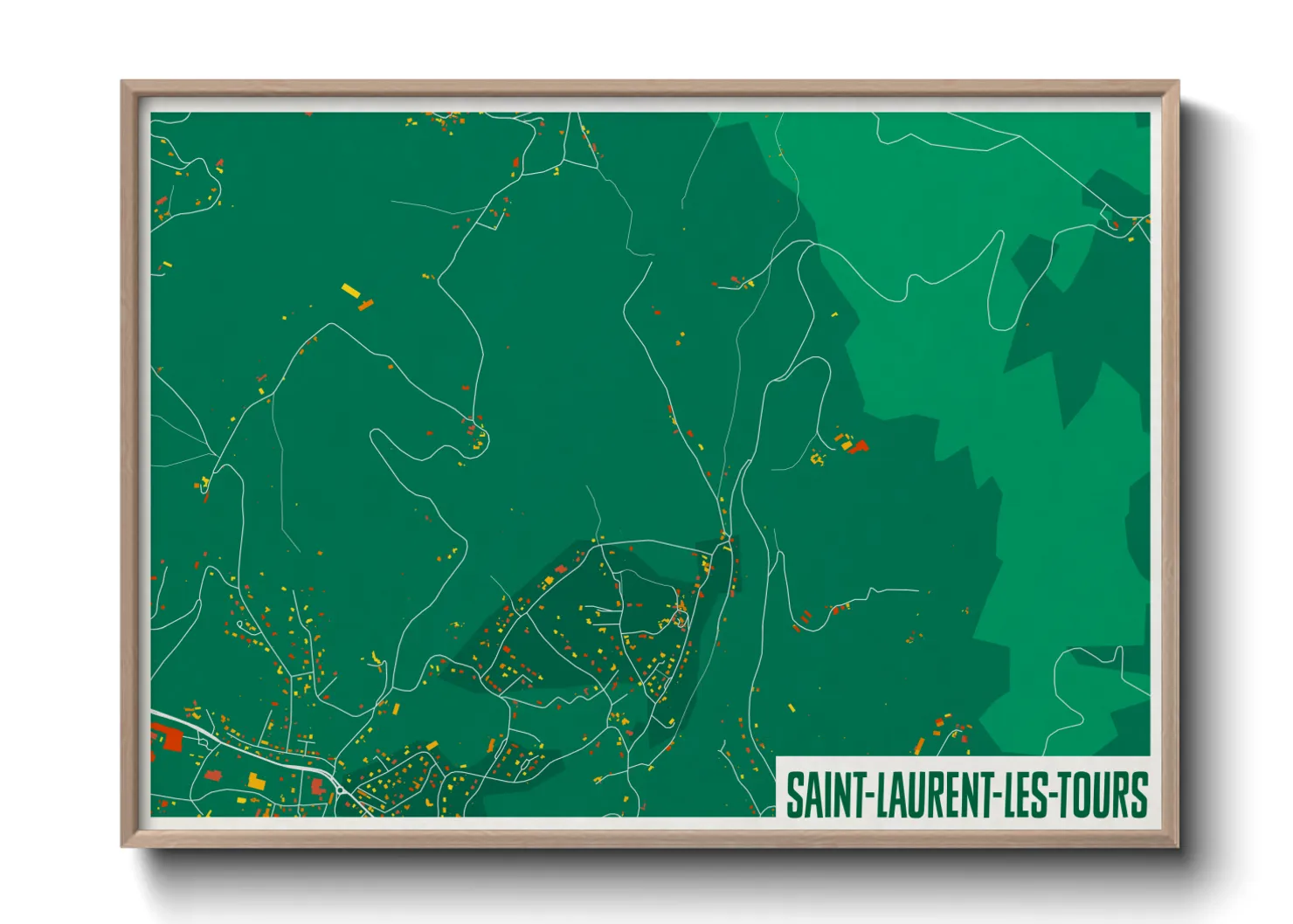 Une affiche de carte sur Saint-Laurent-les-Tours