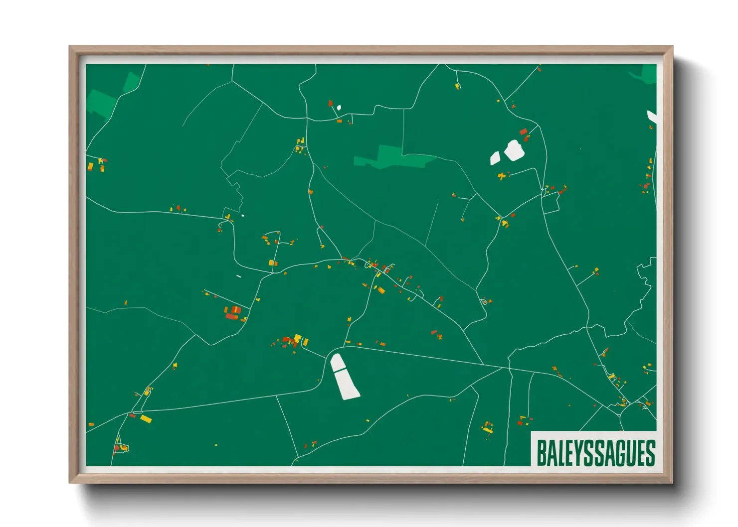 Une affiche de carte sur Baleyssagues