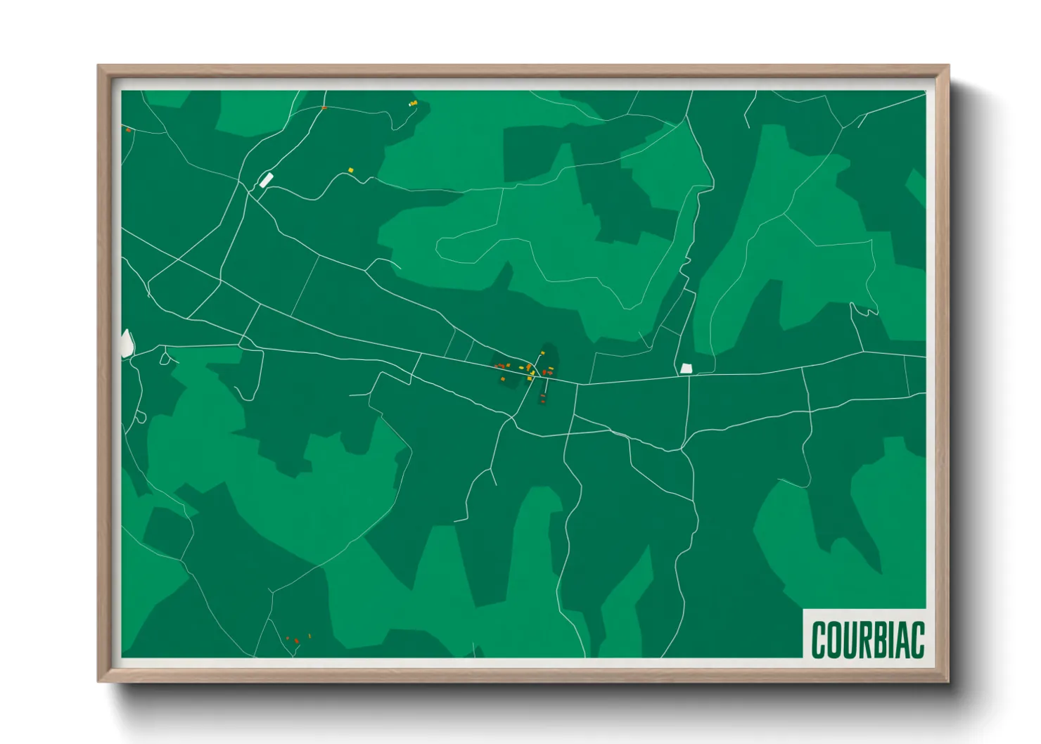 Une affiche de carte sur Courbiac