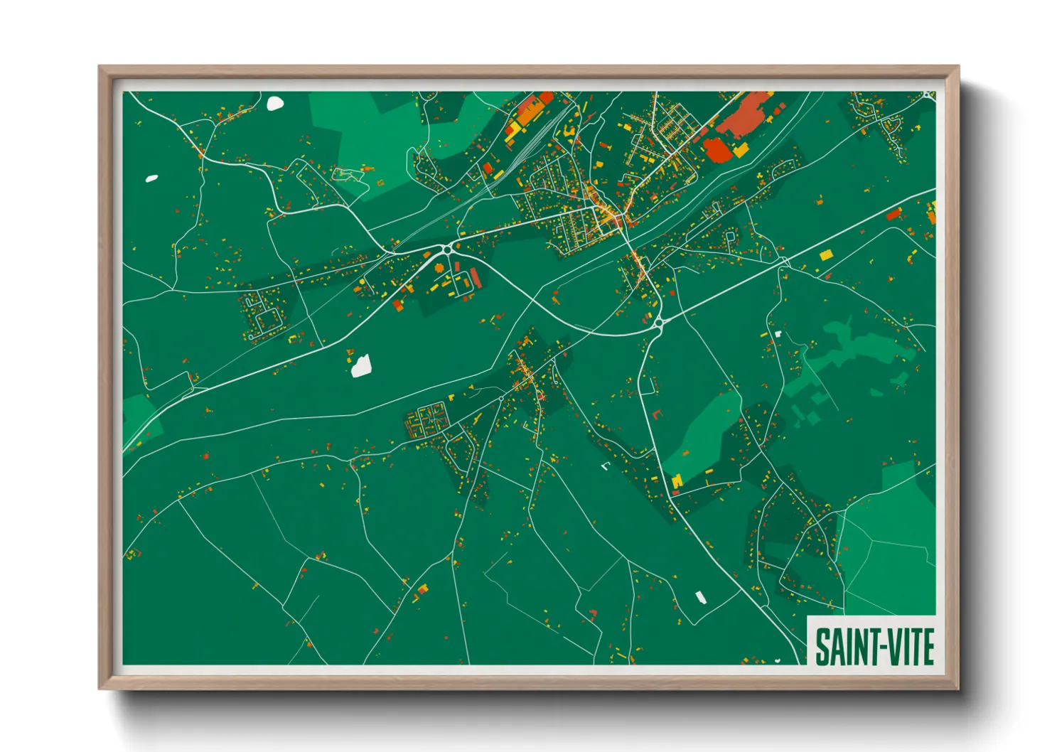 Une affiche de carte sur Saint-Vite