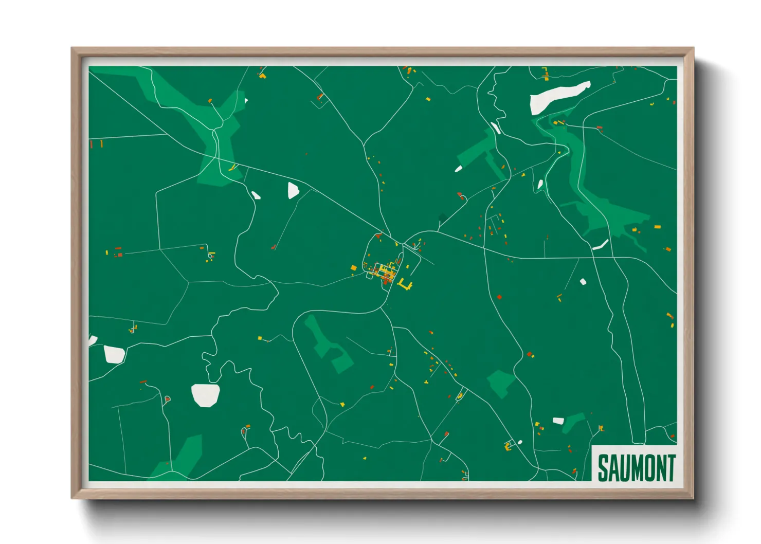 Une affiche de carte sur Saumont