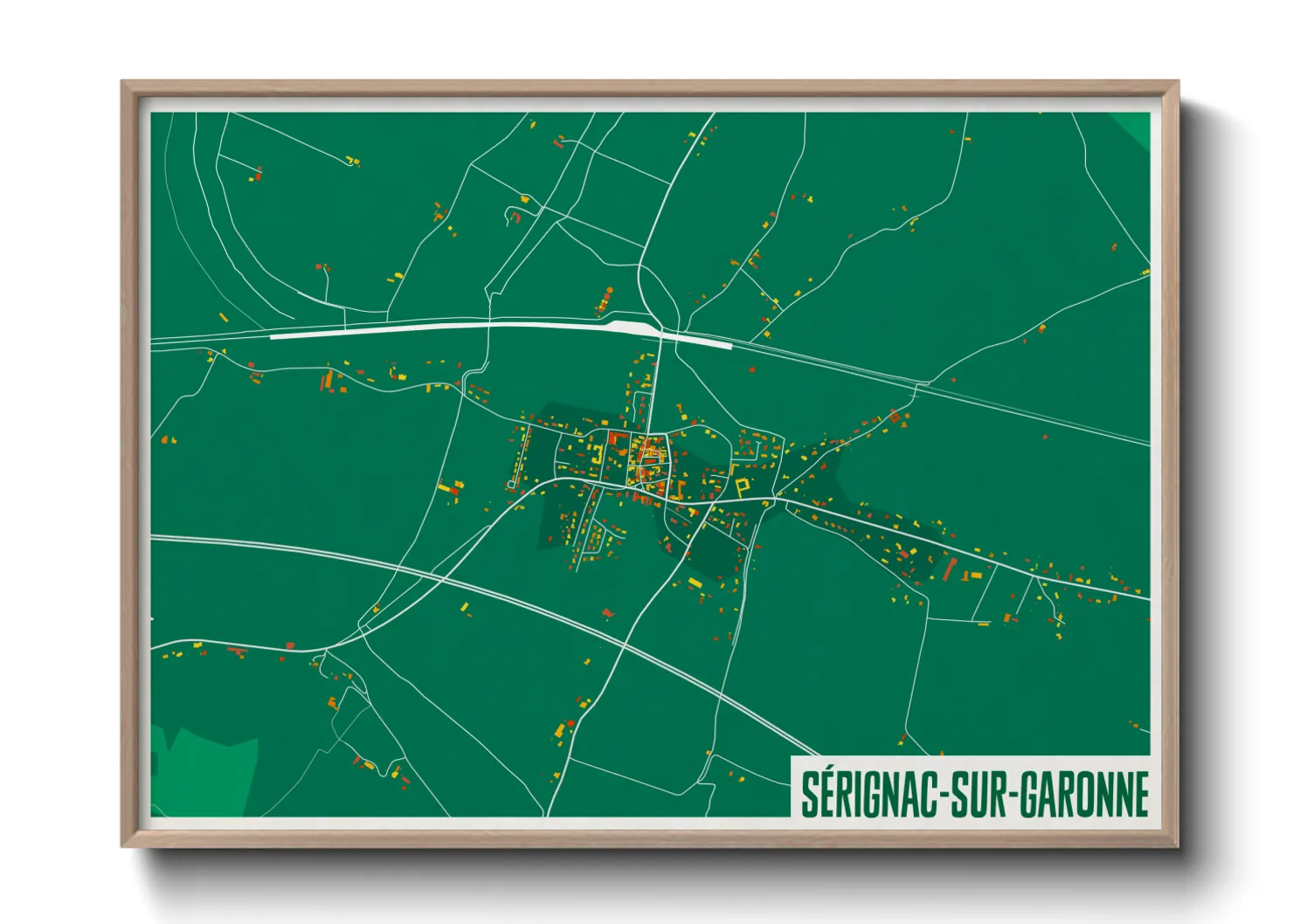 Une affiche de carte sur Sérignac-sur-Garonne