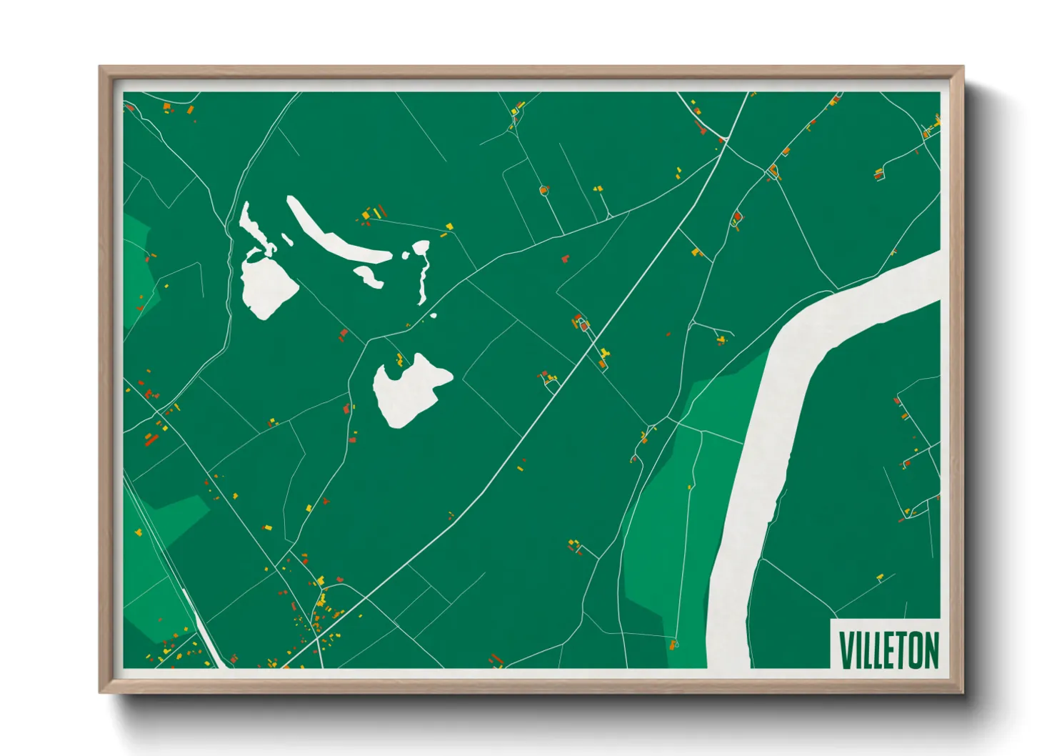 Une affiche de carte sur Villeton