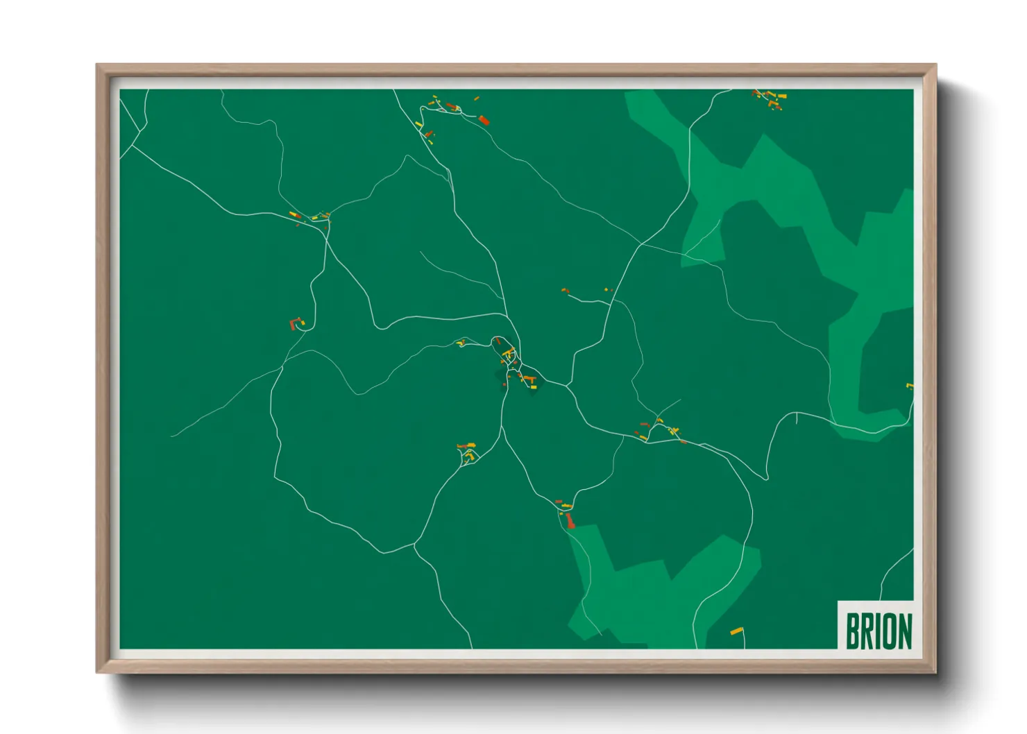 Une affiche de carte sur Brion