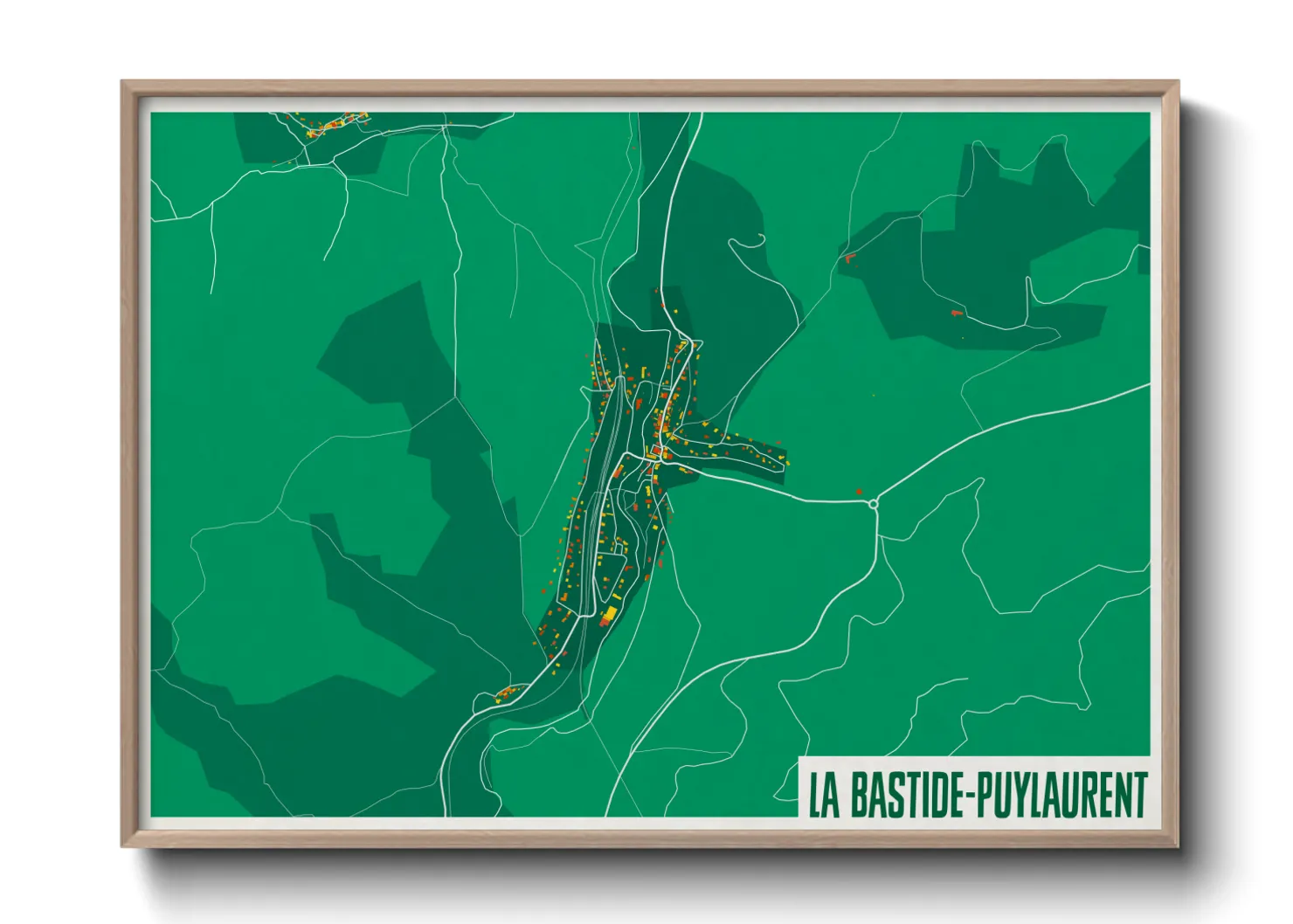 Une affiche de carte sur La Bastide-Puylaurent