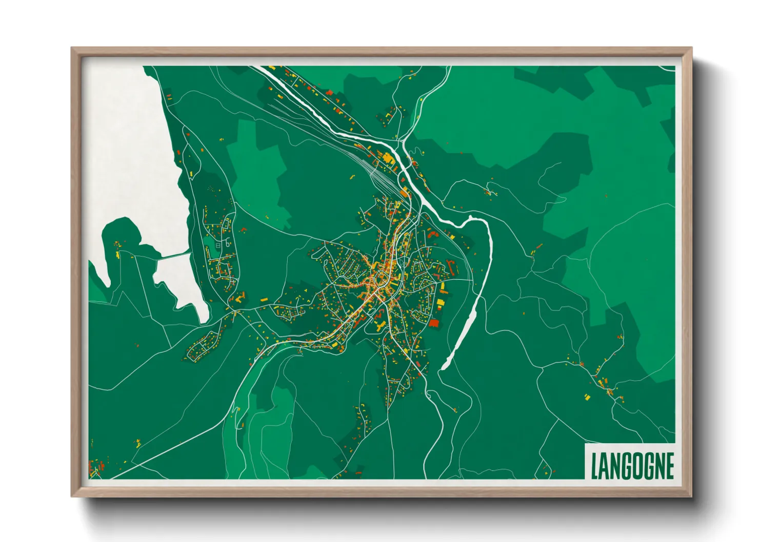 Une affiche de carte sur Langogne