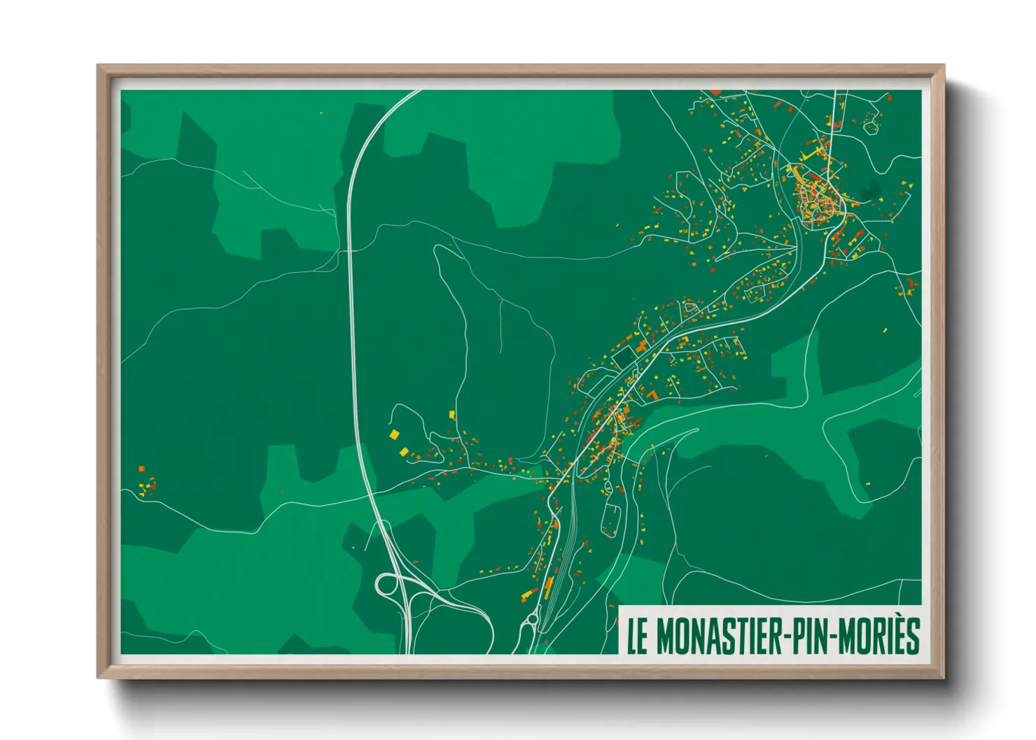 Une affiche de carte sur Le Monastier-Pin-Moriès
