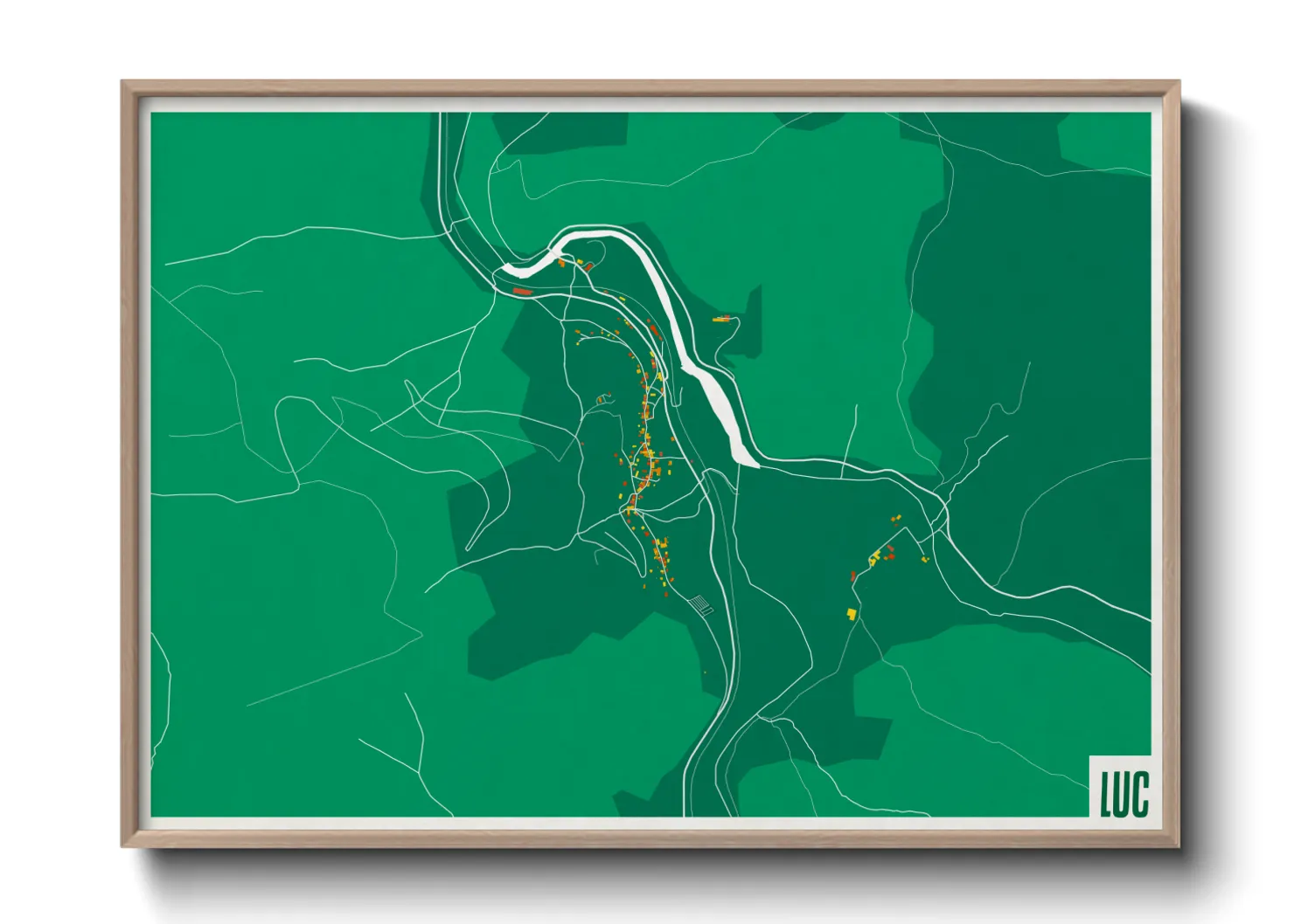 Une affiche de carte sur Luc