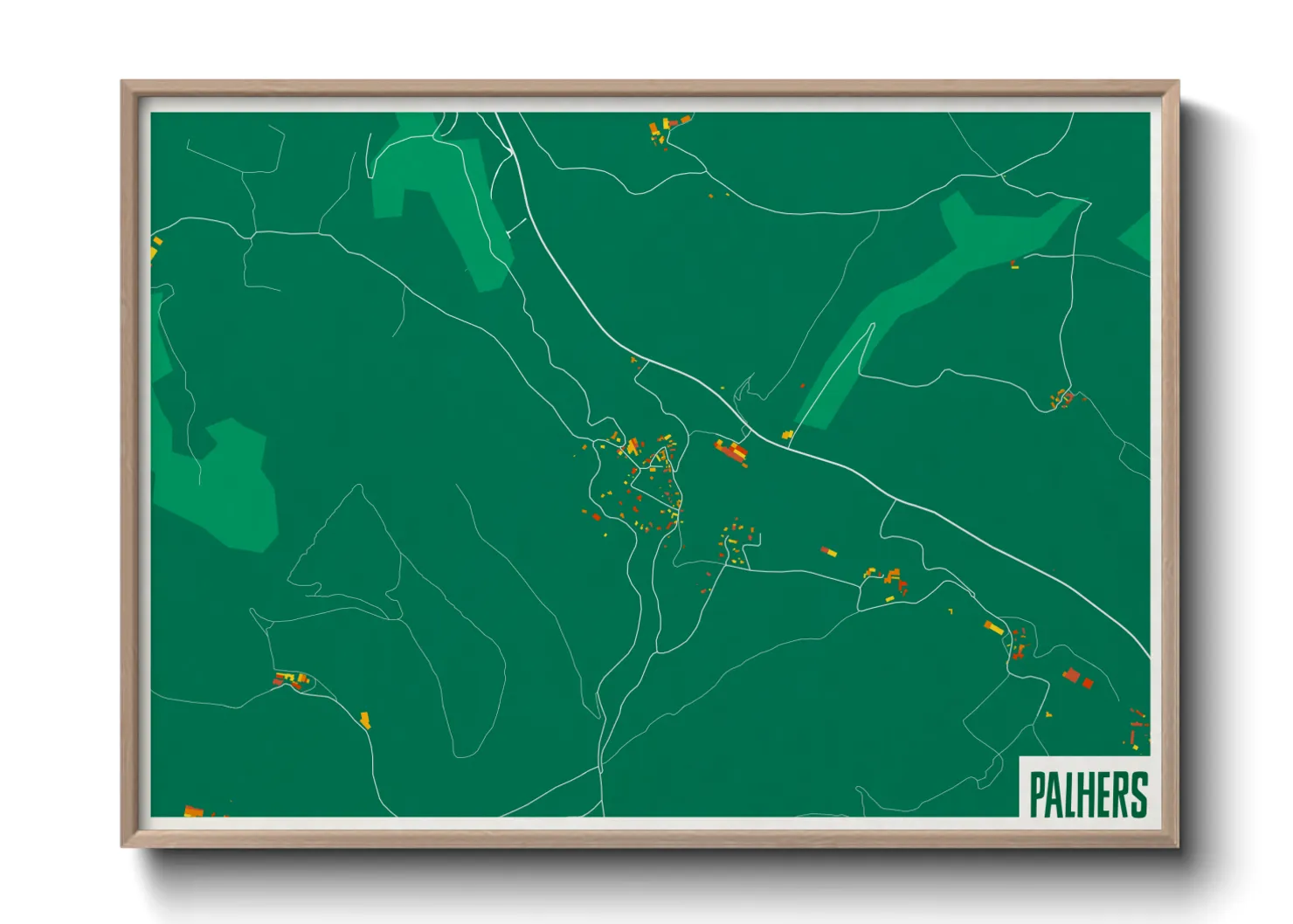 Une affiche de carte sur Palhers
