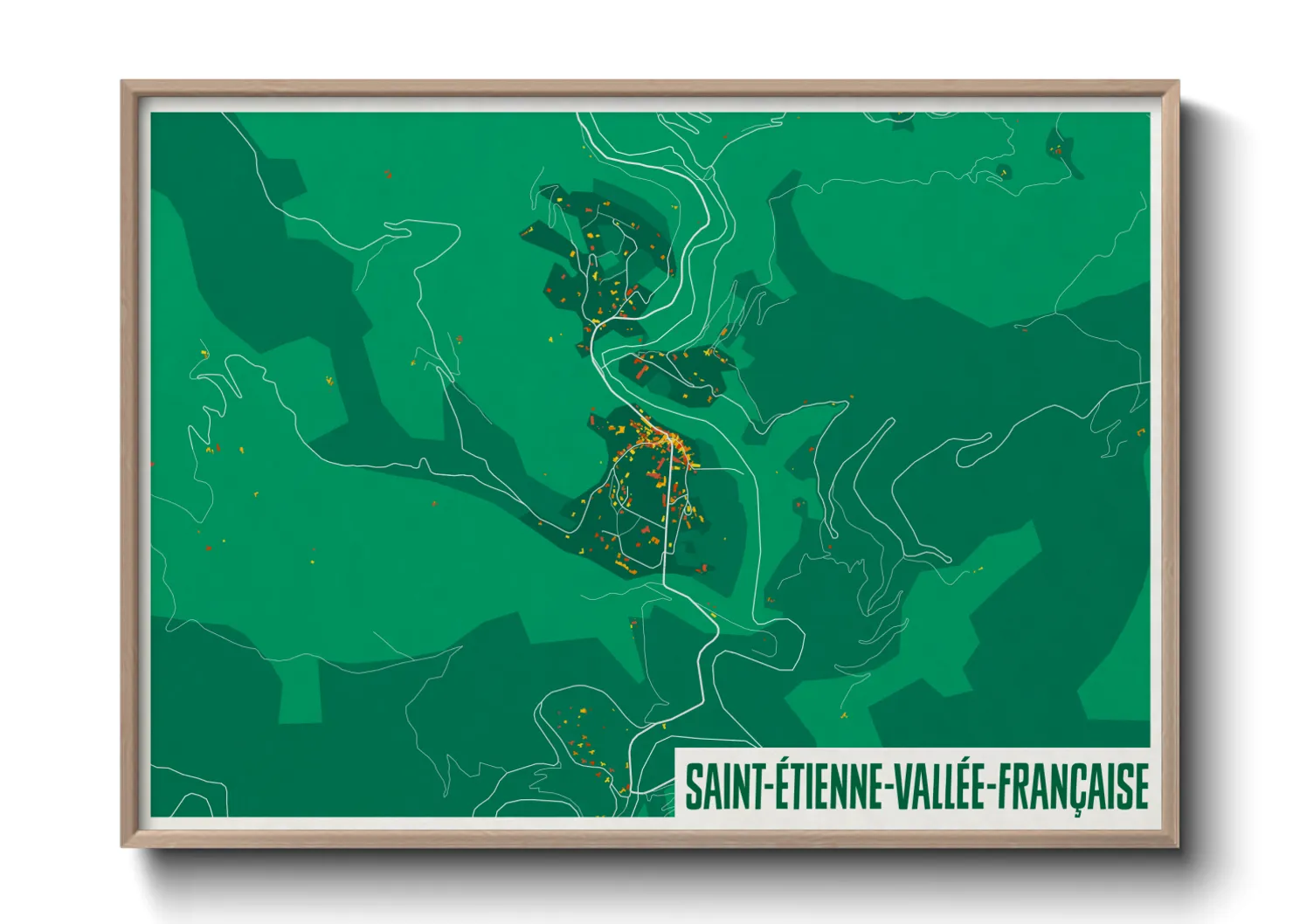 Une affiche de carte sur Saint-Étienne-Vallée-Française