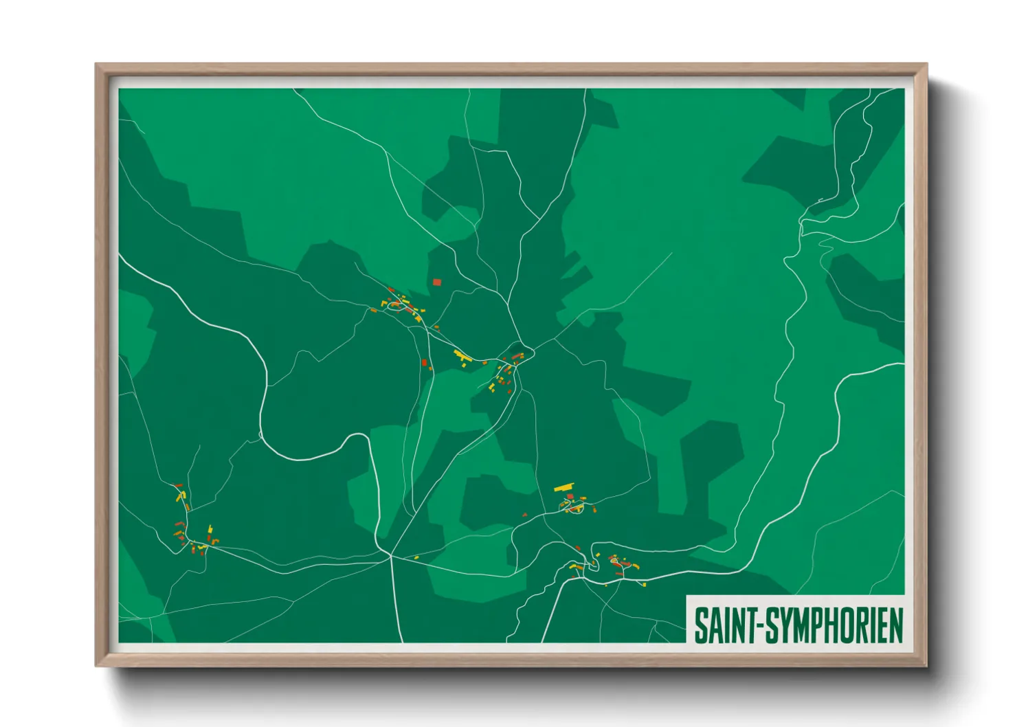 Une affiche de carte sur Saint-Symphorien