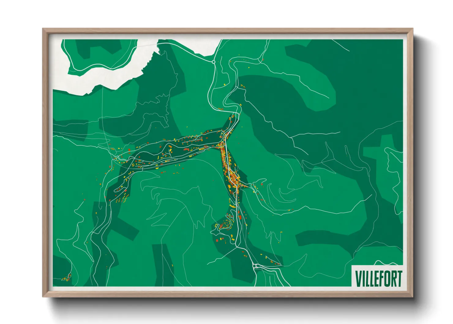 Une affiche de carte sur Villefort