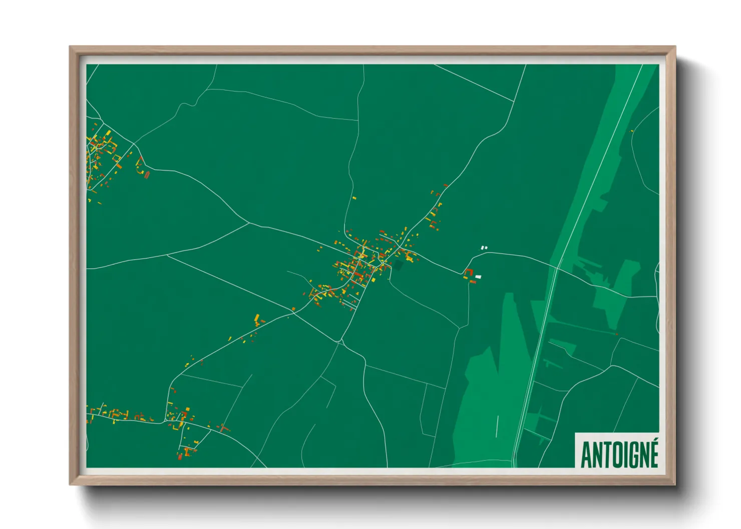 Une affiche de carte sur Antoigné