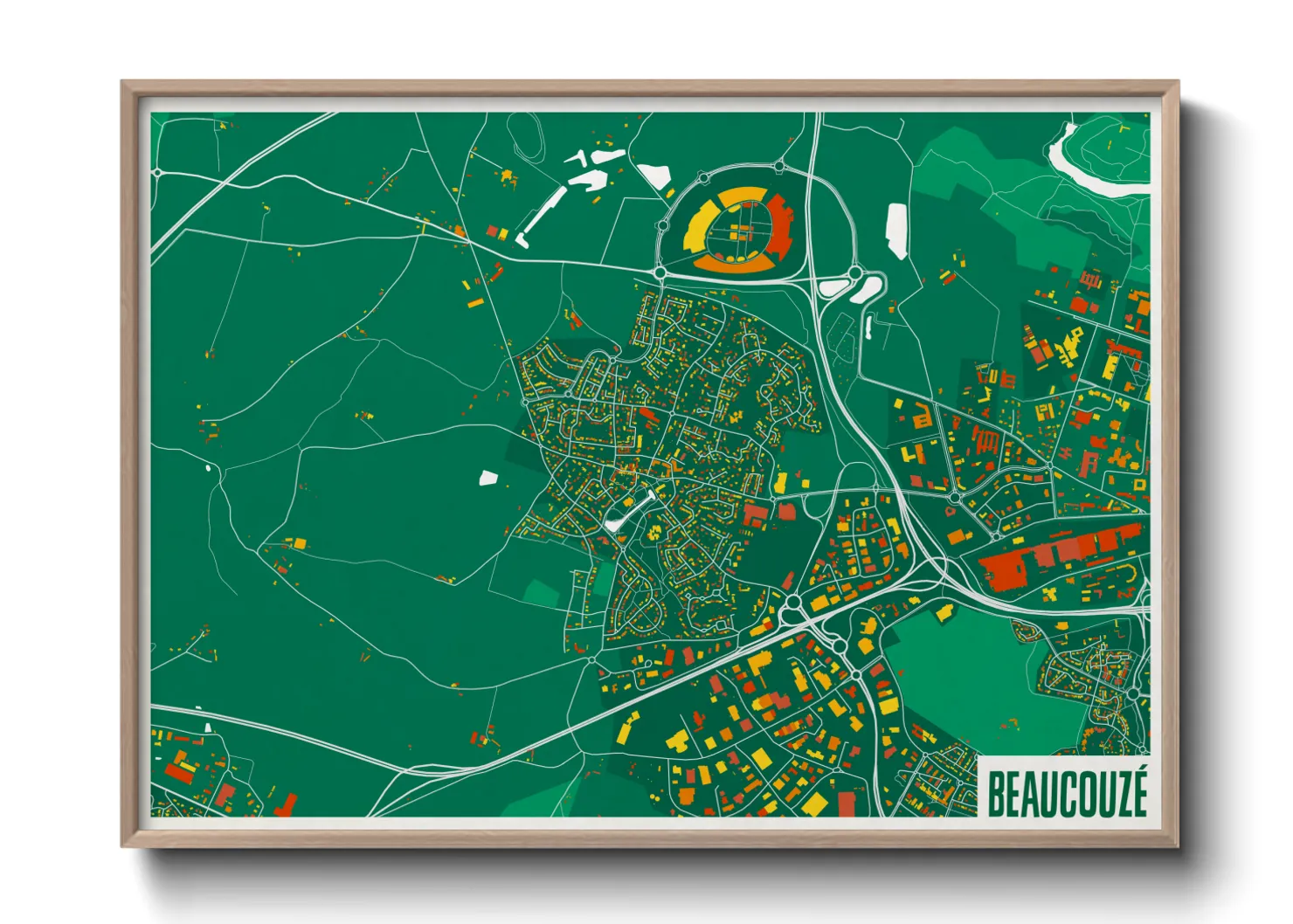 Une affiche de carte sur Beaucouzé