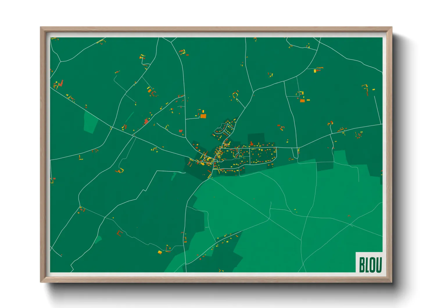 Une affiche de carte sur Blou