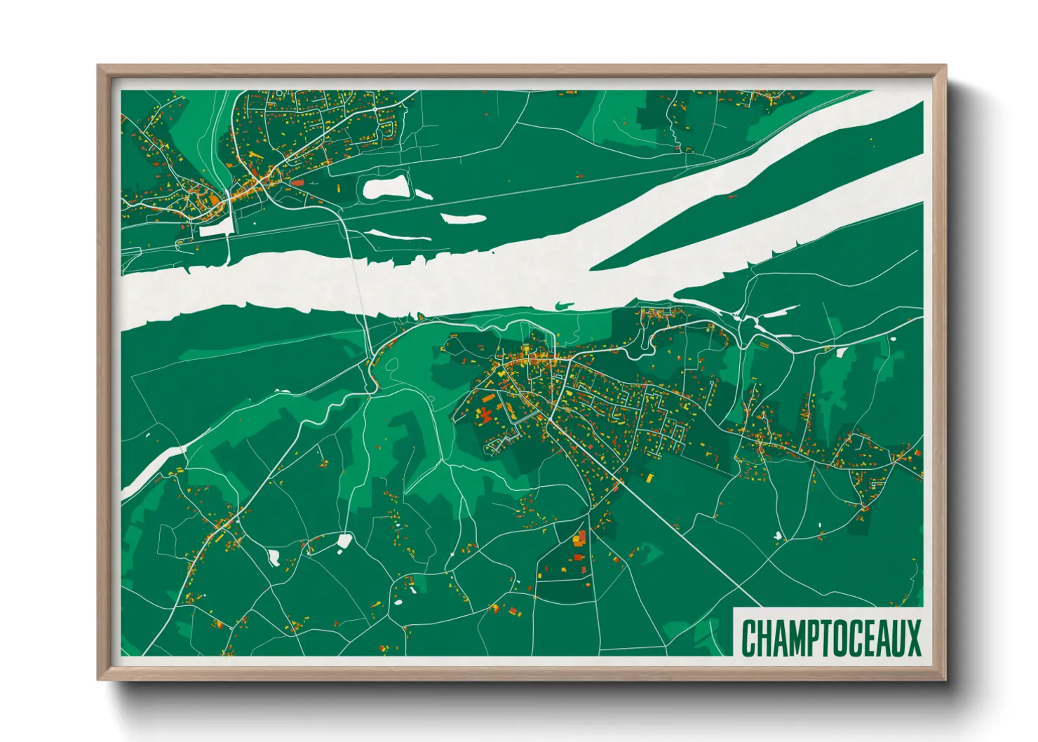 Une affiche de carte sur Champtoceaux