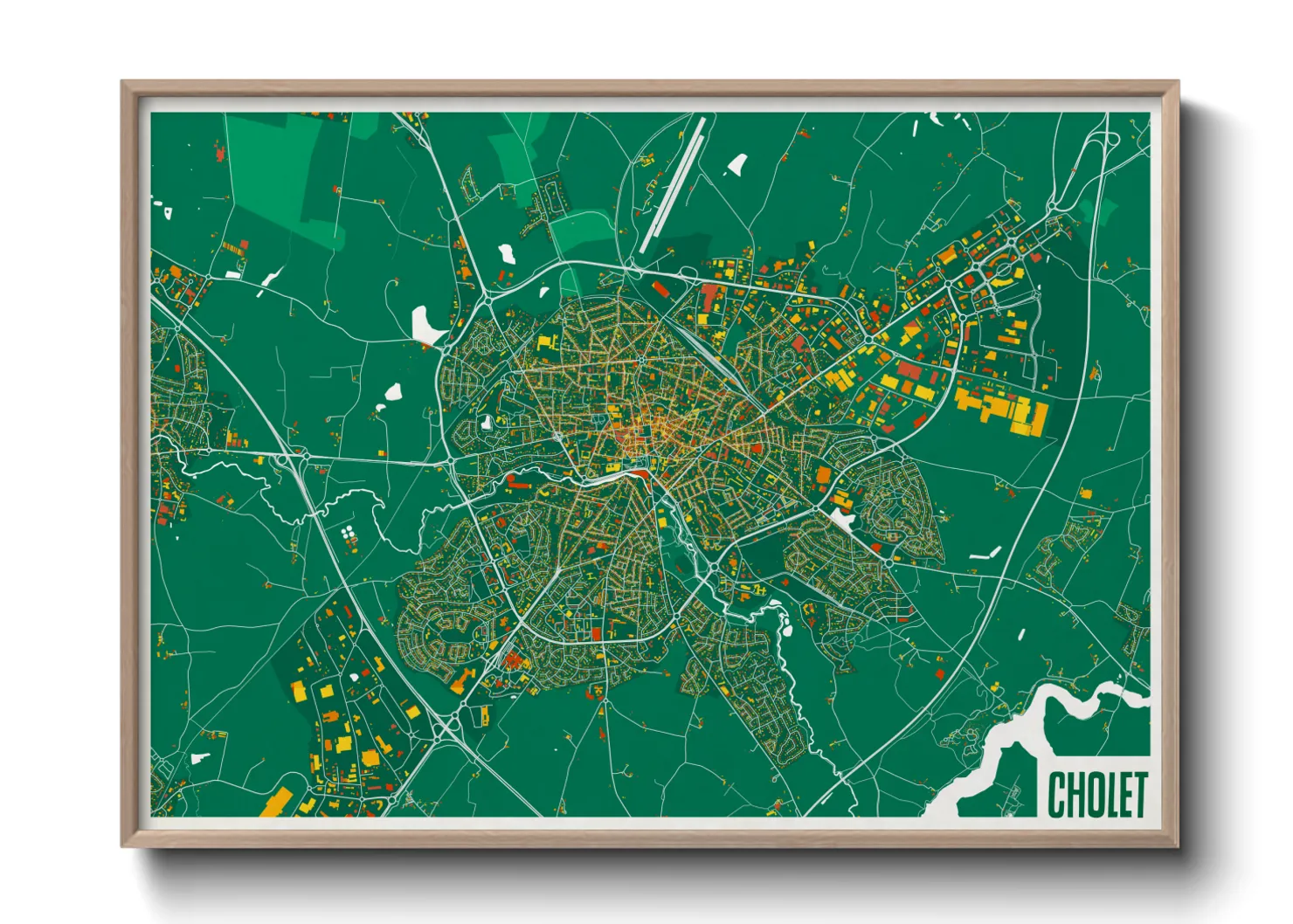 Une affiche de carte sur Cholet
