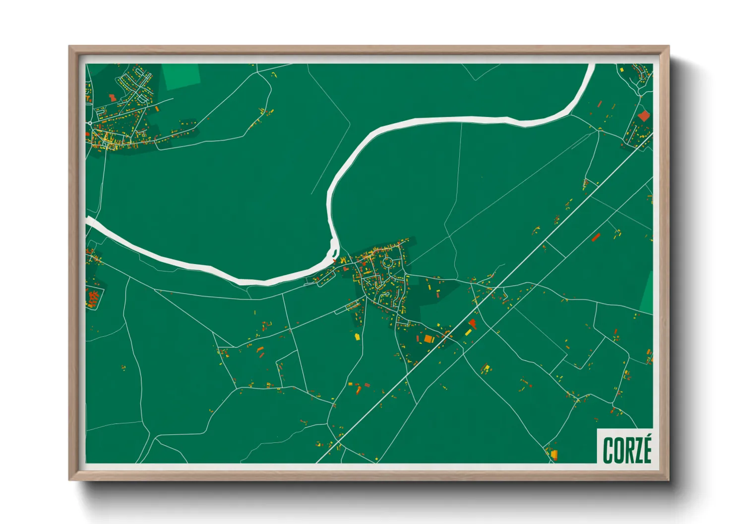 Une affiche de carte sur Corzé