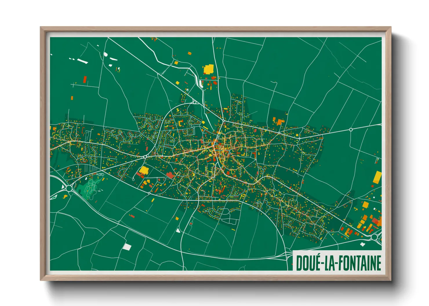Une affiche de carte sur Doué-la-Fontaine