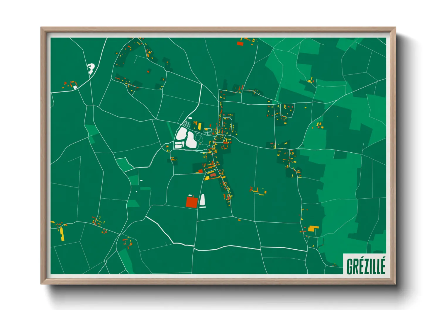 Une affiche de carte sur Grézillé