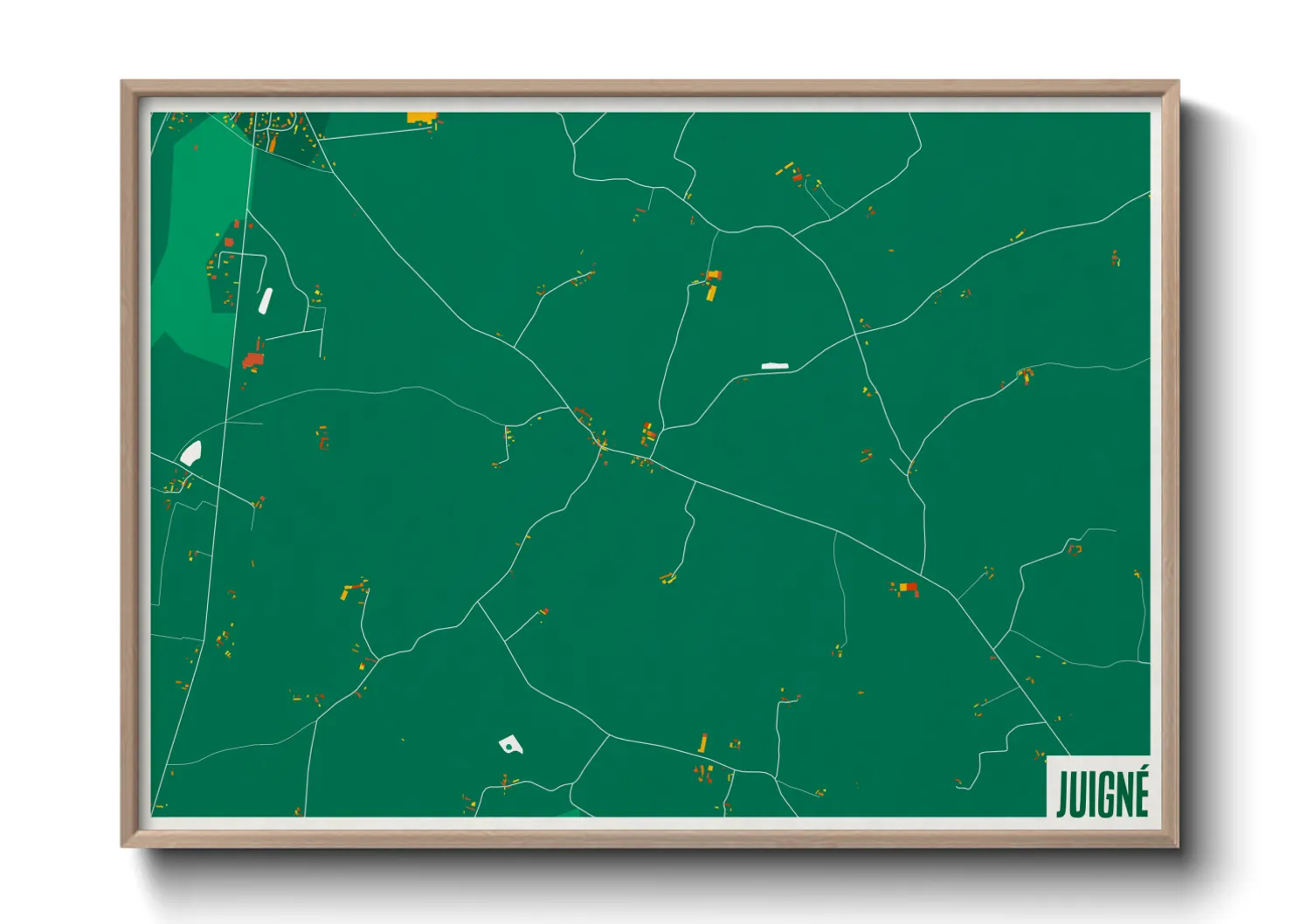 Une affiche de carte sur Juigné