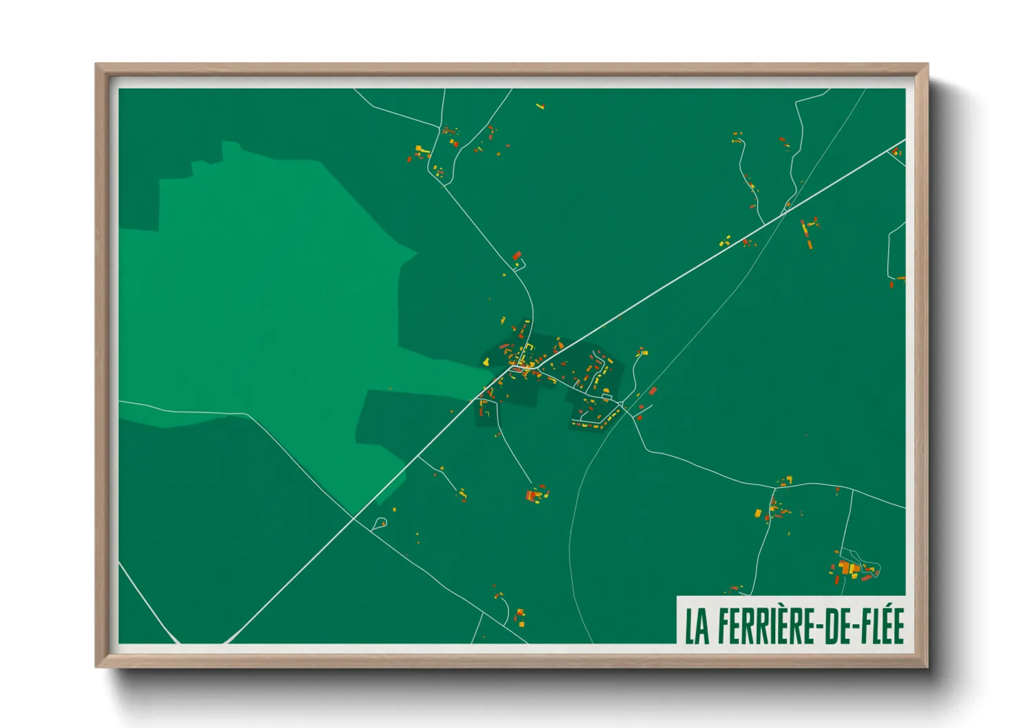 Une affiche de carte sur La Ferrière-de-Flée