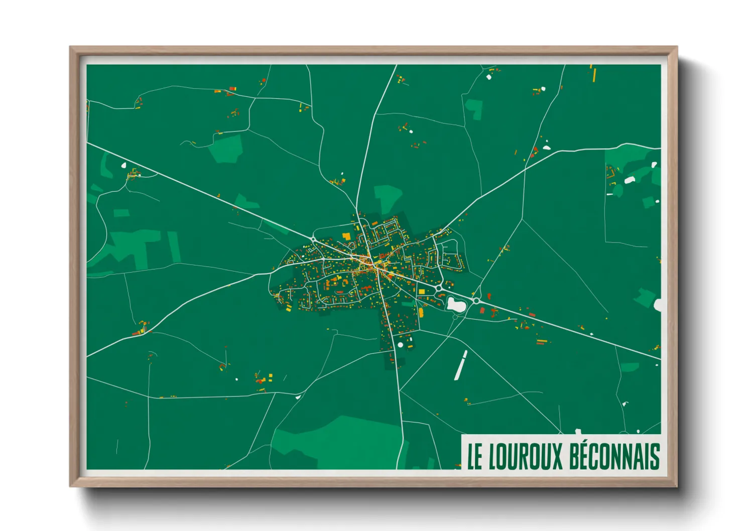 Une affiche de carte sur Le Louroux Béconnais