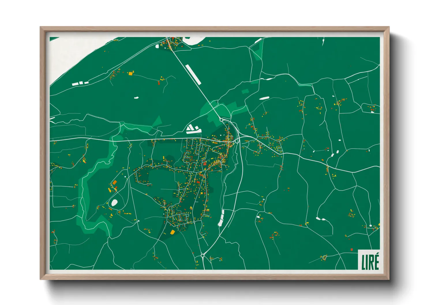 Une affiche de carte sur Liré