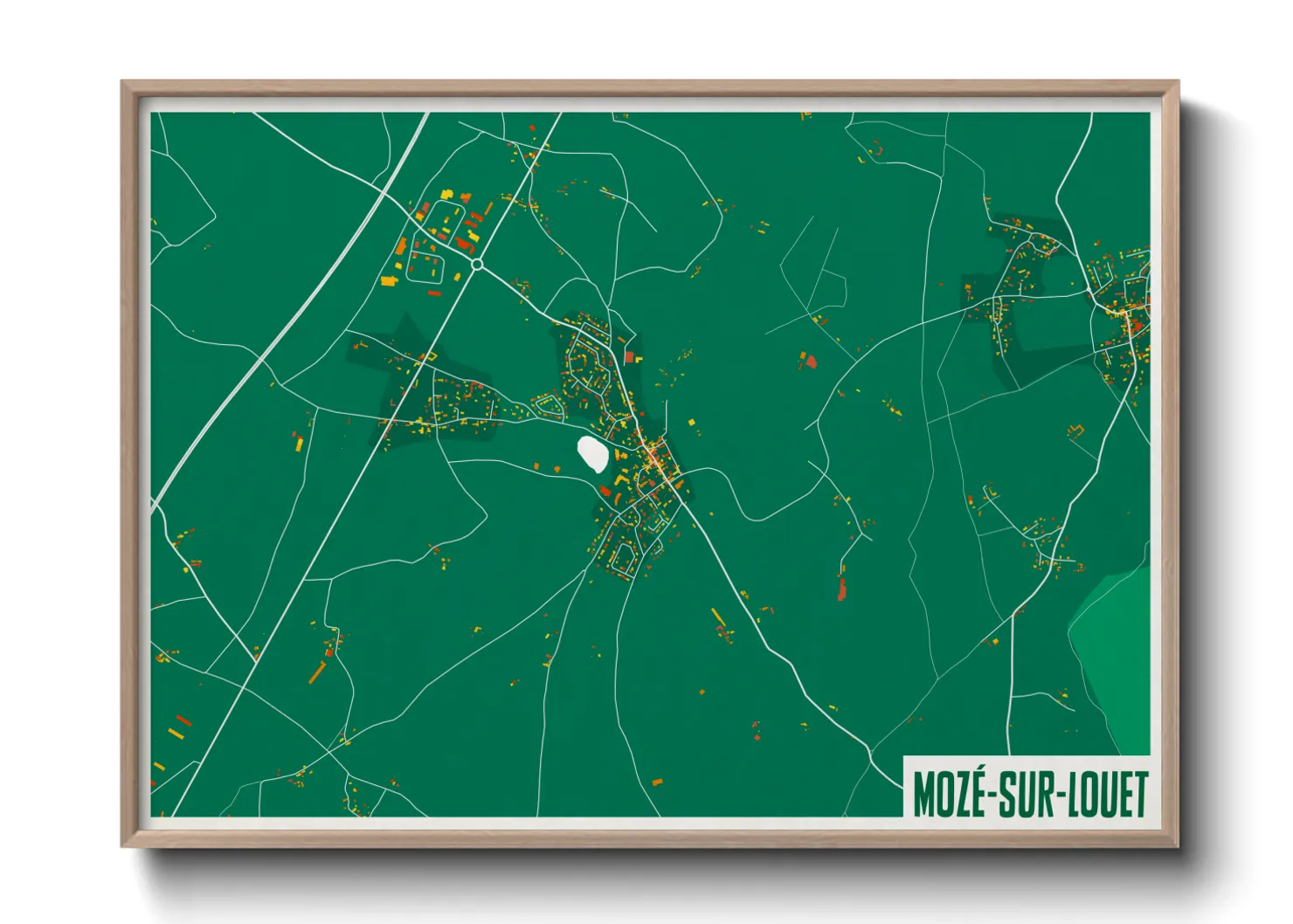 Une affiche de carte sur Mozé-sur-Louet