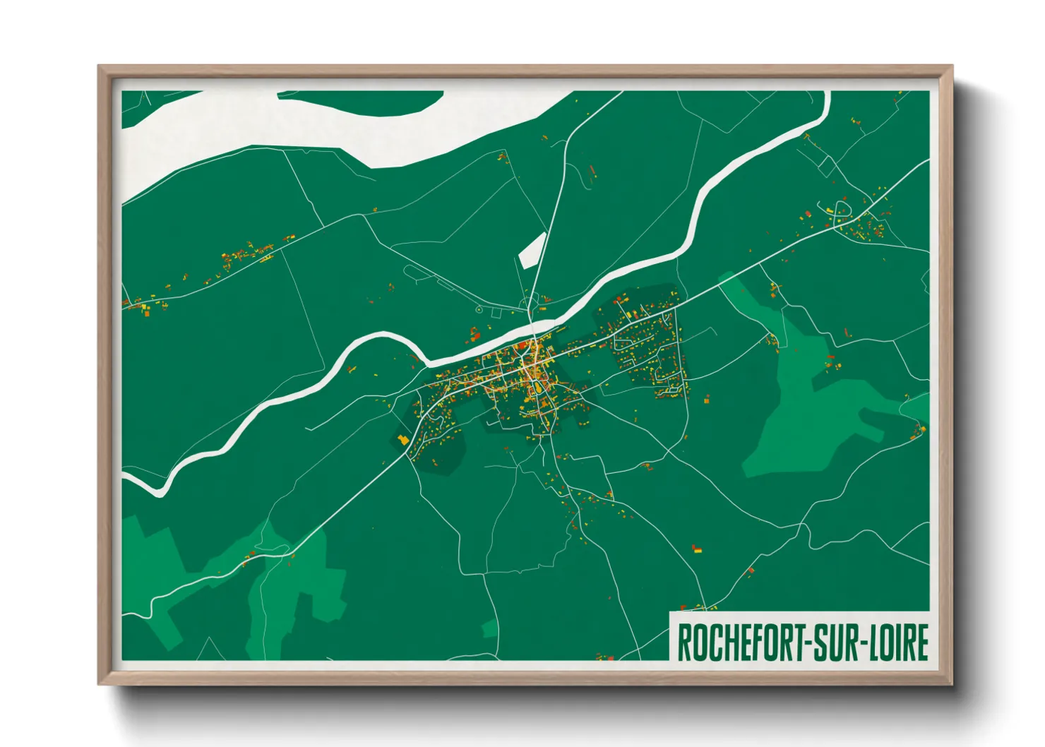 Une affiche de carte sur Rochefort-sur-Loire